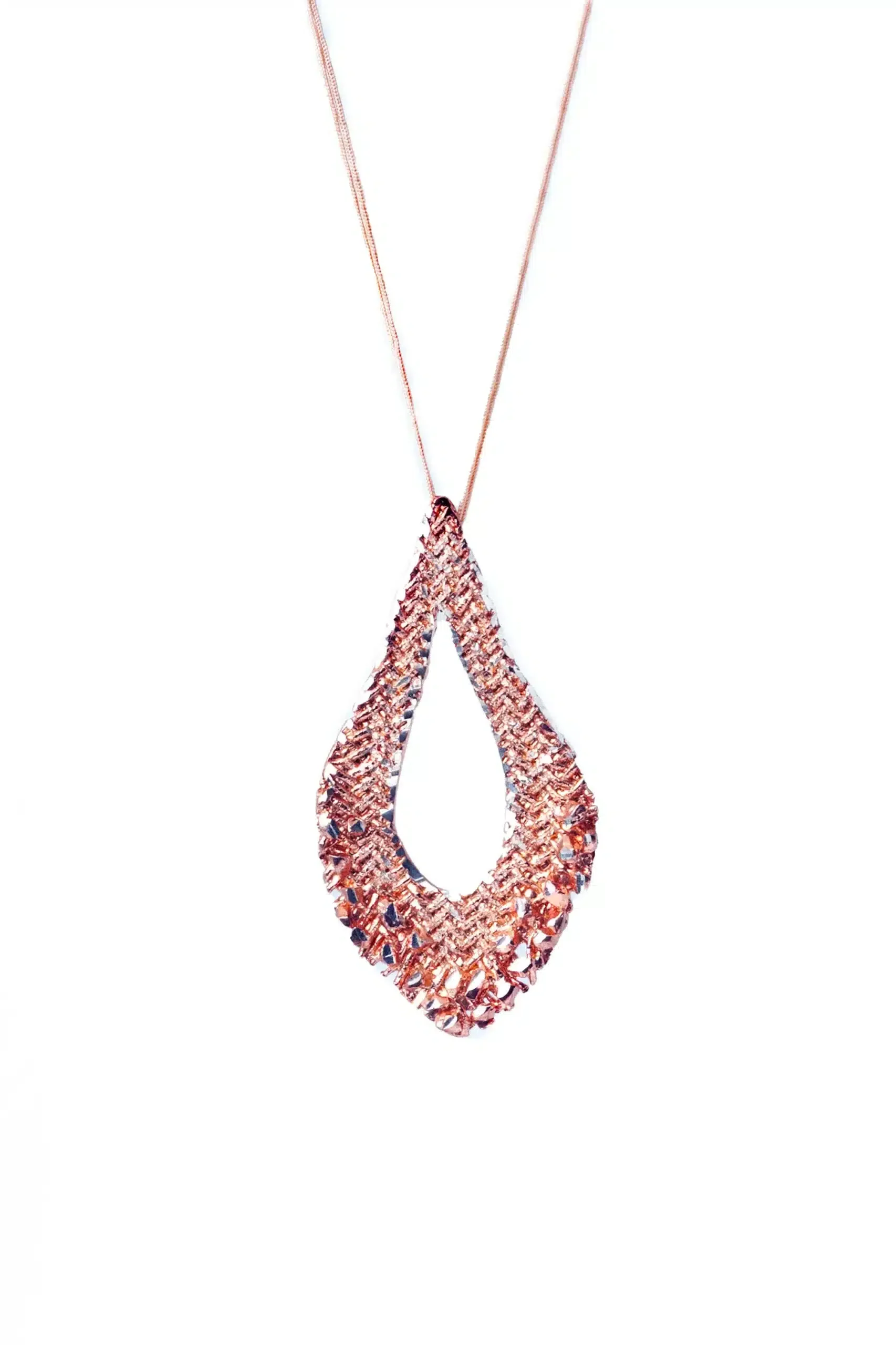 Handmade Jewellery | Silver textured pendant pink gold plated main