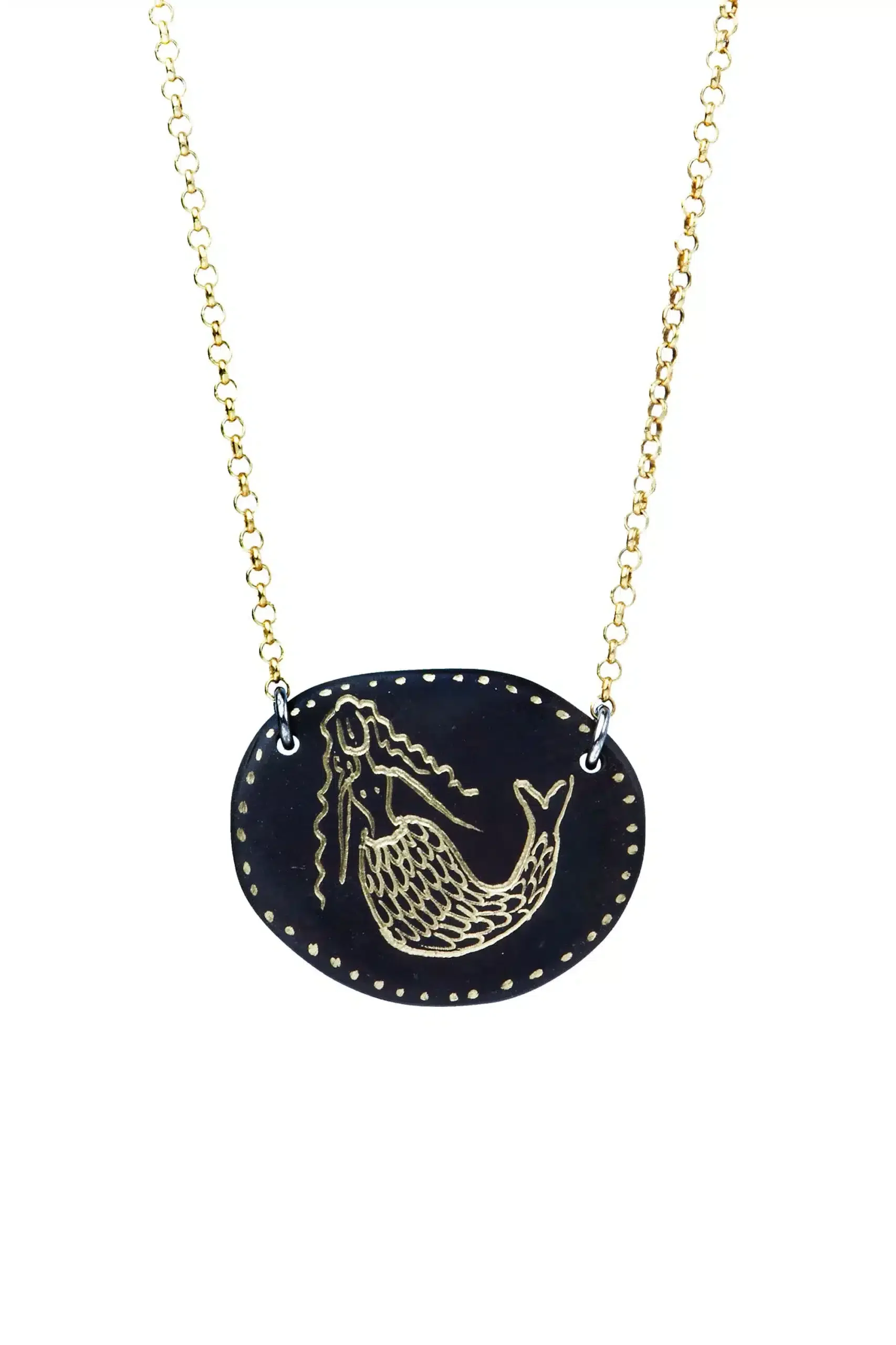 Handmade Jewellery | Engraved mermaid necklace main