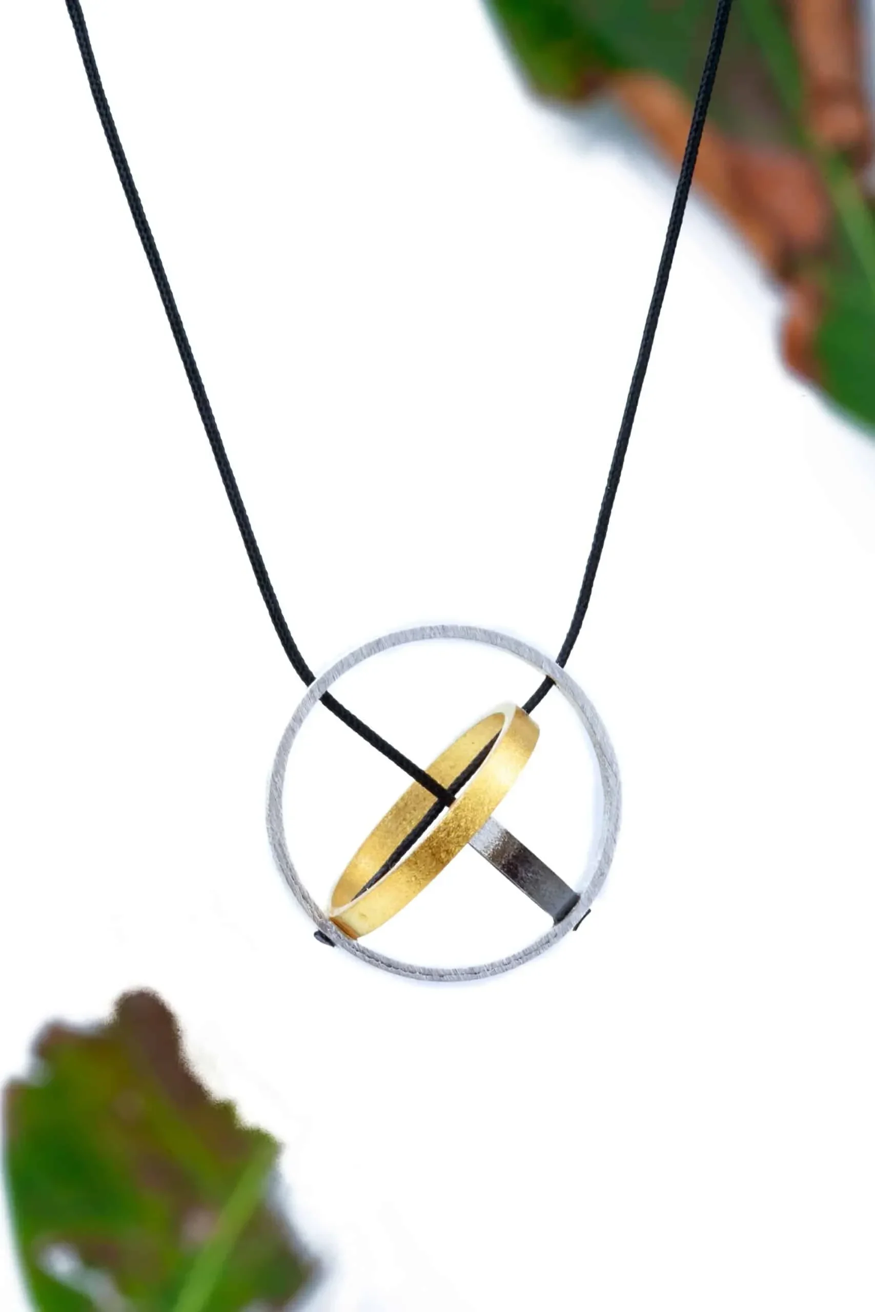 Handmade Jewellery | Minimal geometric multi plated bronze necklace gallery 1