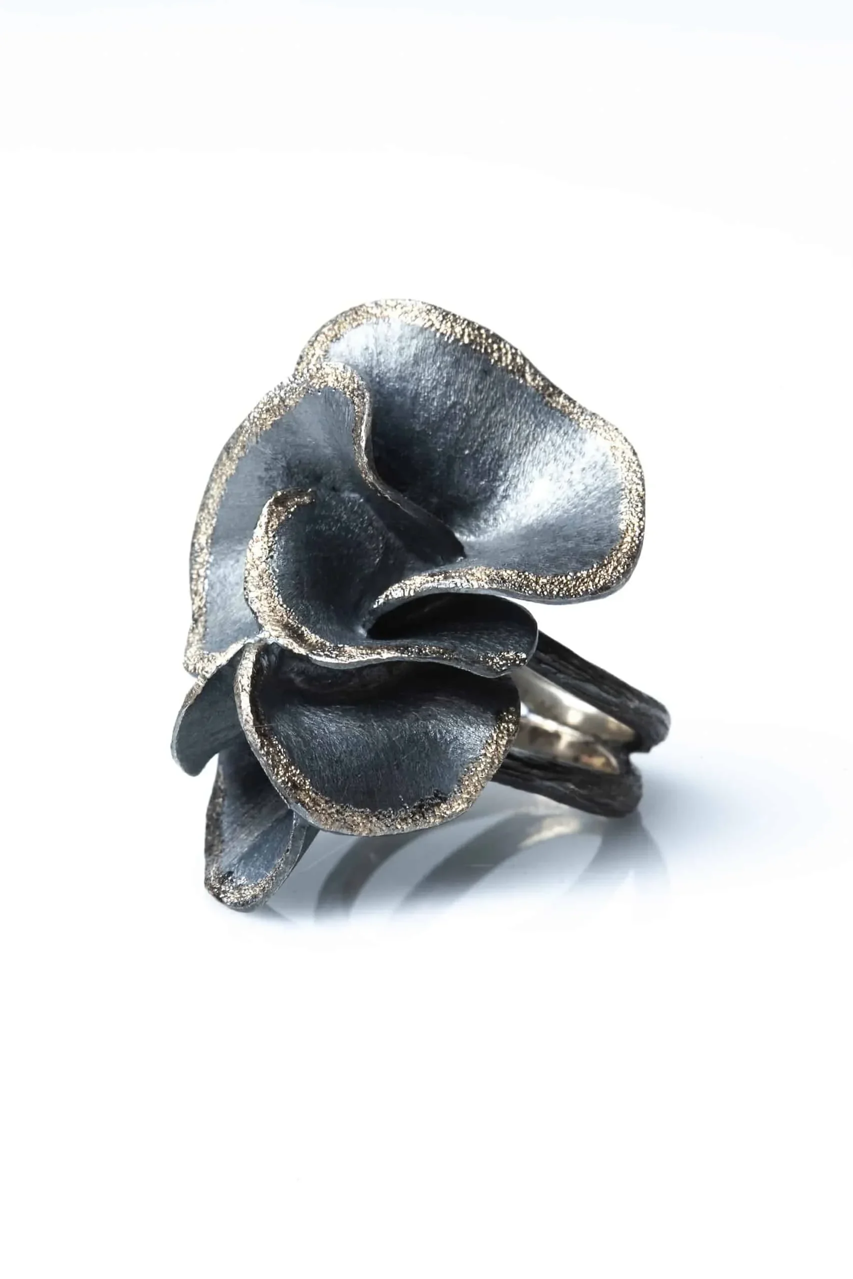 Handmade Jewellery | Antique finish silver ring with diamond dust main