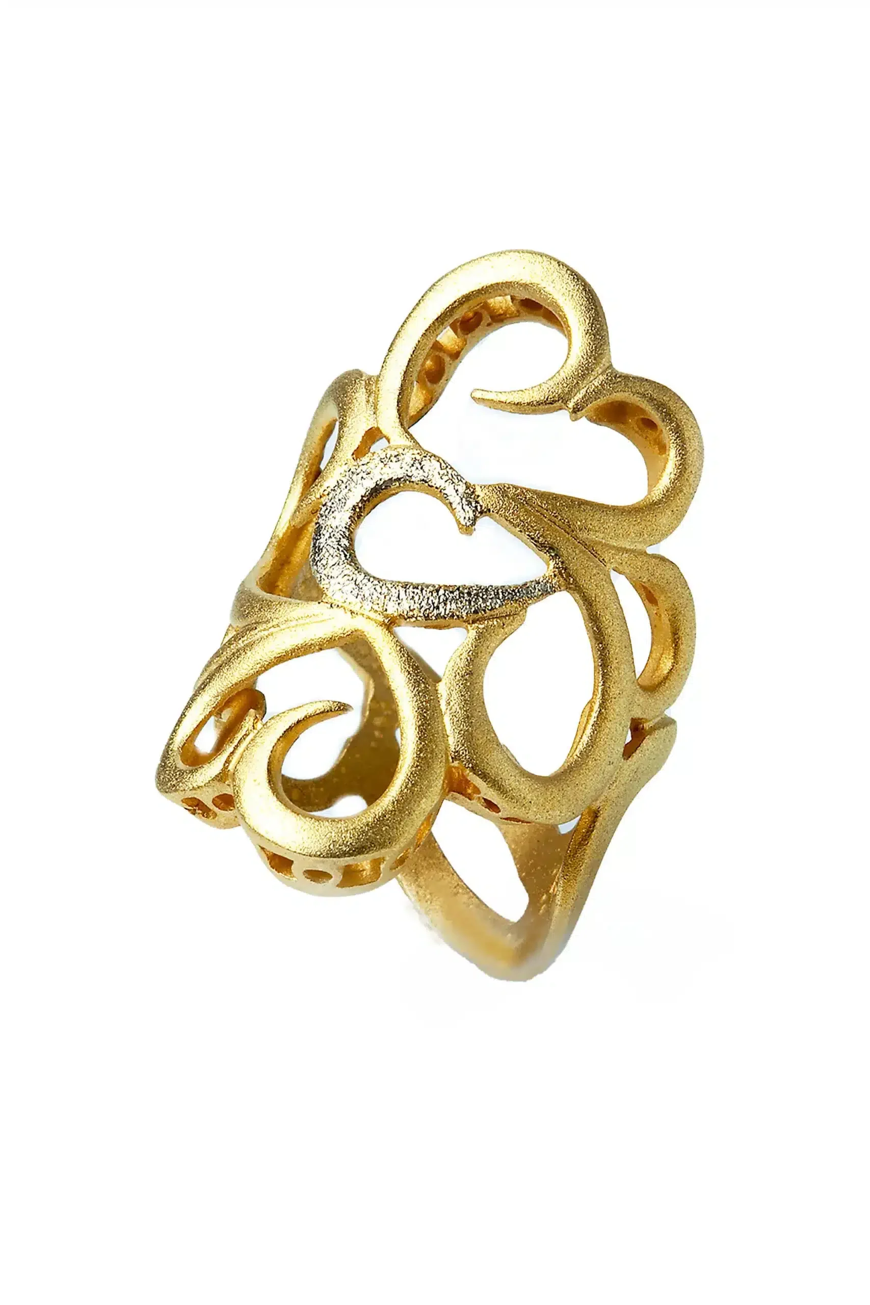 Handmade Jewellery | Gold plated silver ring with diamond dust main