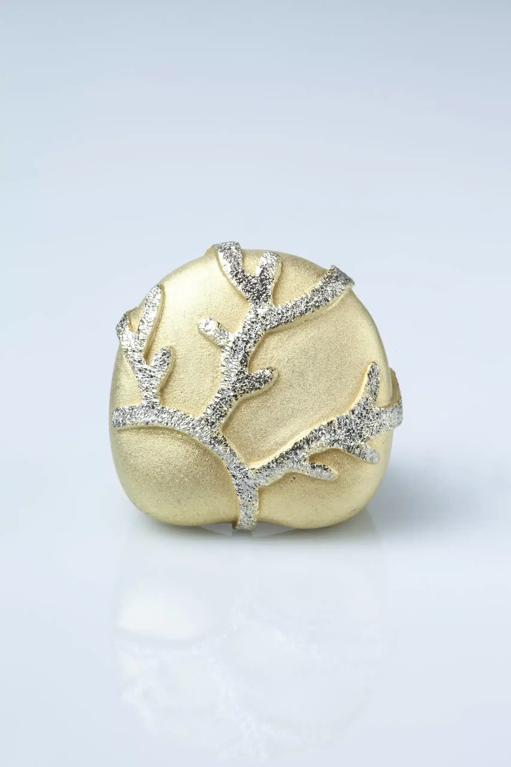 Handmade Jewellery | Gold plated silver ring with diamond dust gallery 1