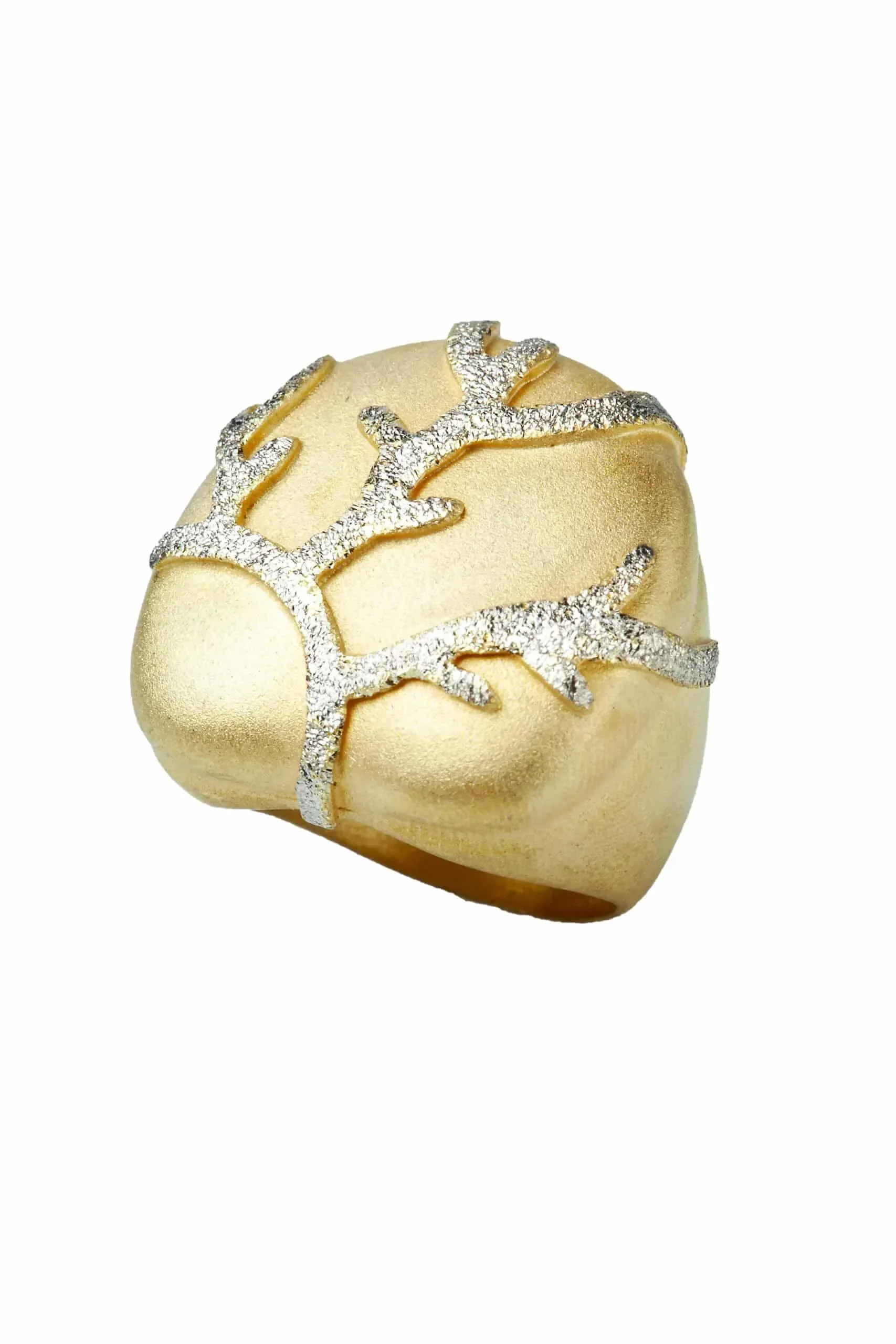 Handmade Jewellery | Gold plated silver ring with diamond dust main