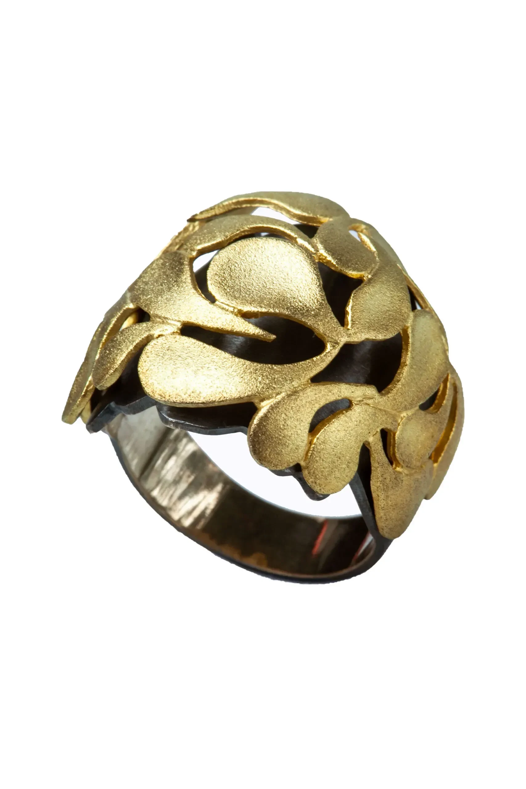 Handmade Jewellery | Silver ring gold and black rhodium plated main