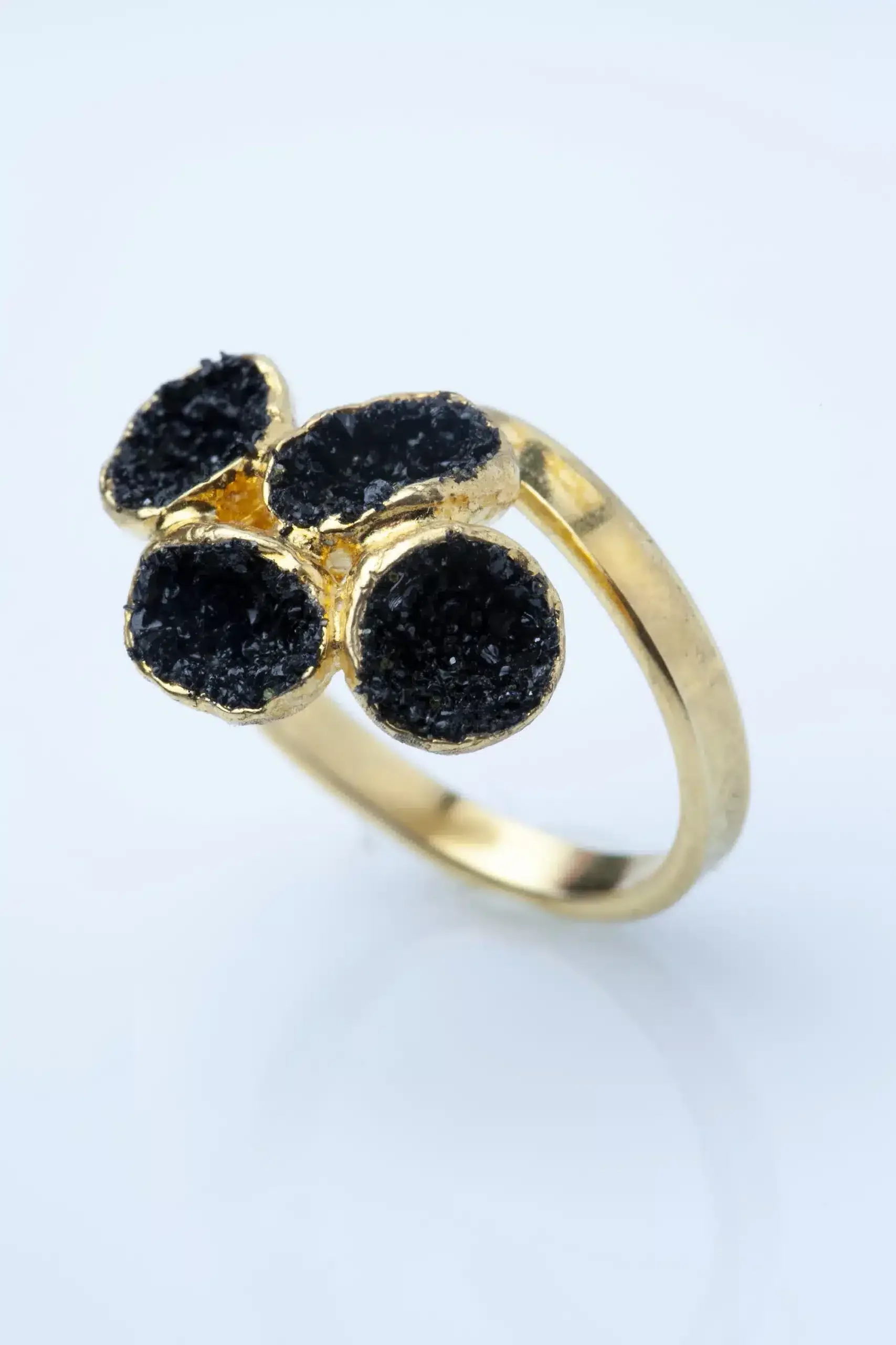 Handmade Jewellery | Gold plated silver ring with lava main