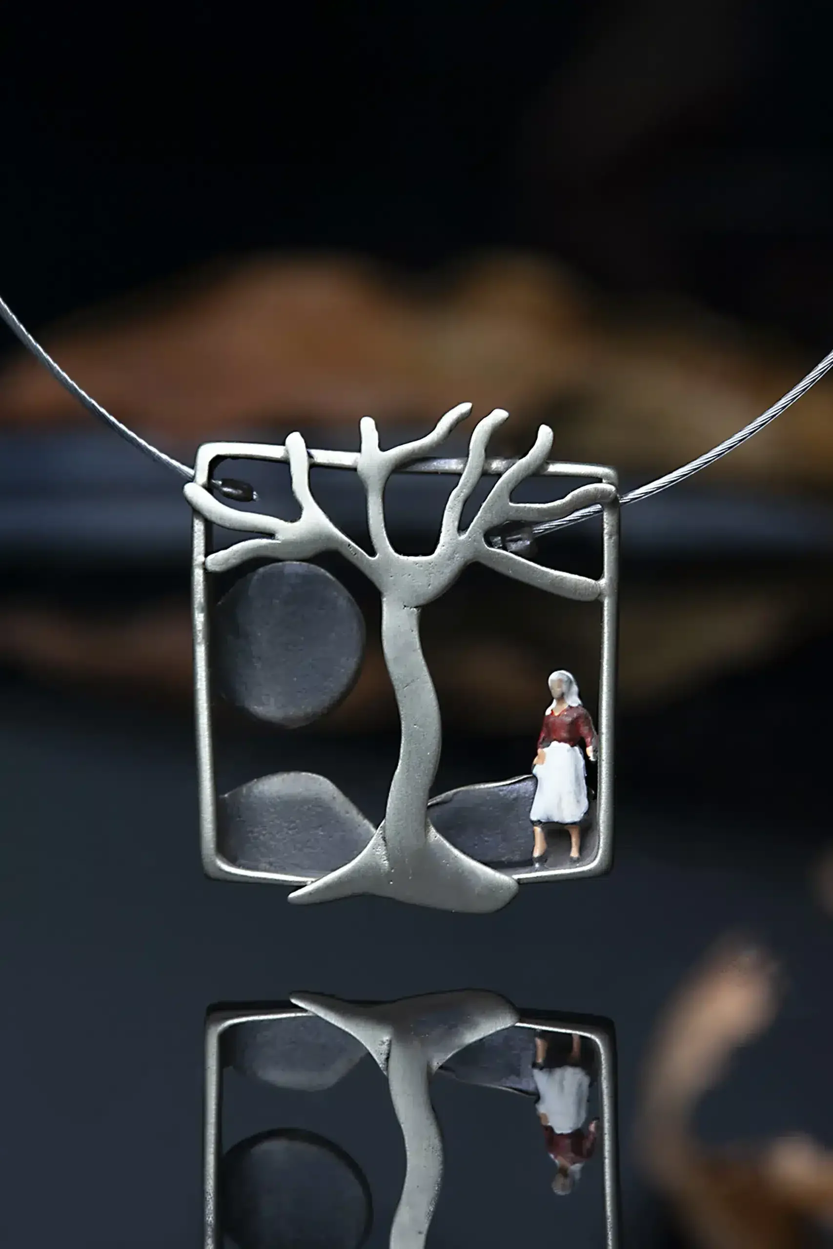 Handmade Jewellery | Tree oxidized silver necklace gallery 1