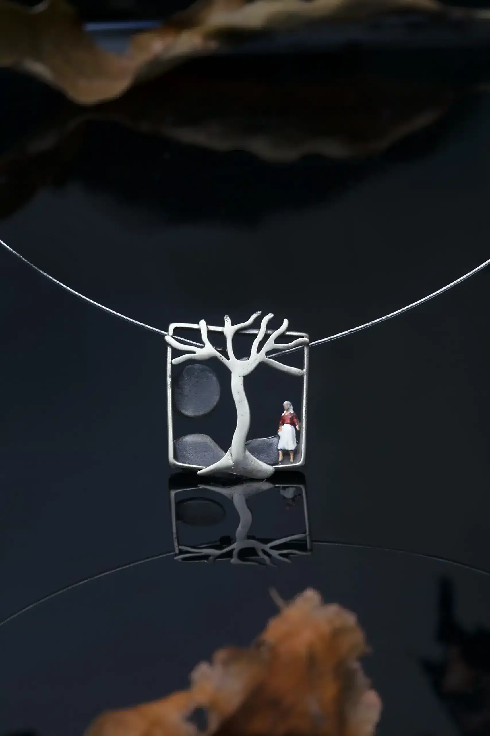 Handmade Jewellery | Tree oxidized silver necklace gallery 2