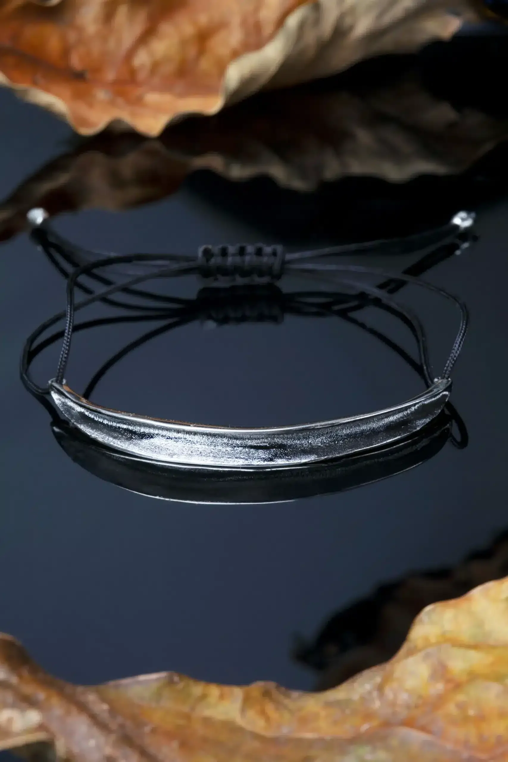 Handmade Jewellery | Minimal black plated silver bracelet gallery 1