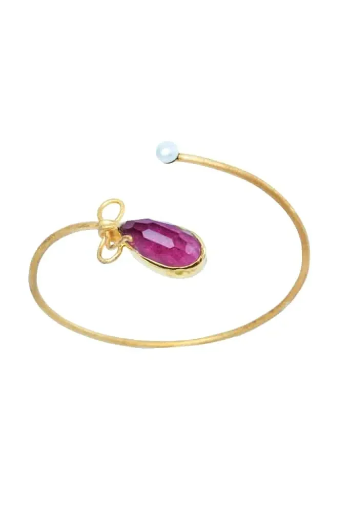 Handmade Jewellery | Ruby gold plated silver bracelet main