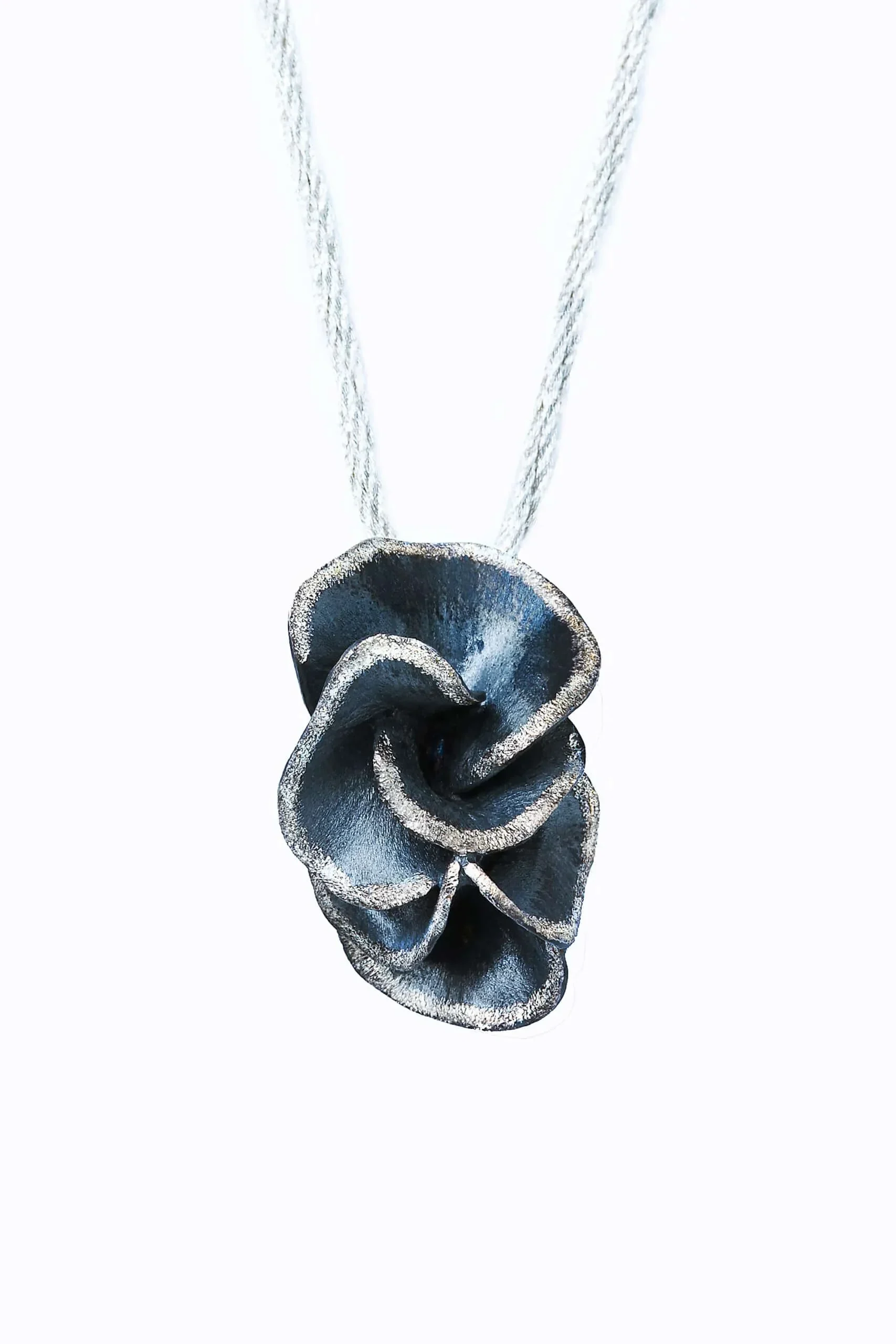 Handmade Jewellery | Silver necklace, black rhodium plated with diamond dust main