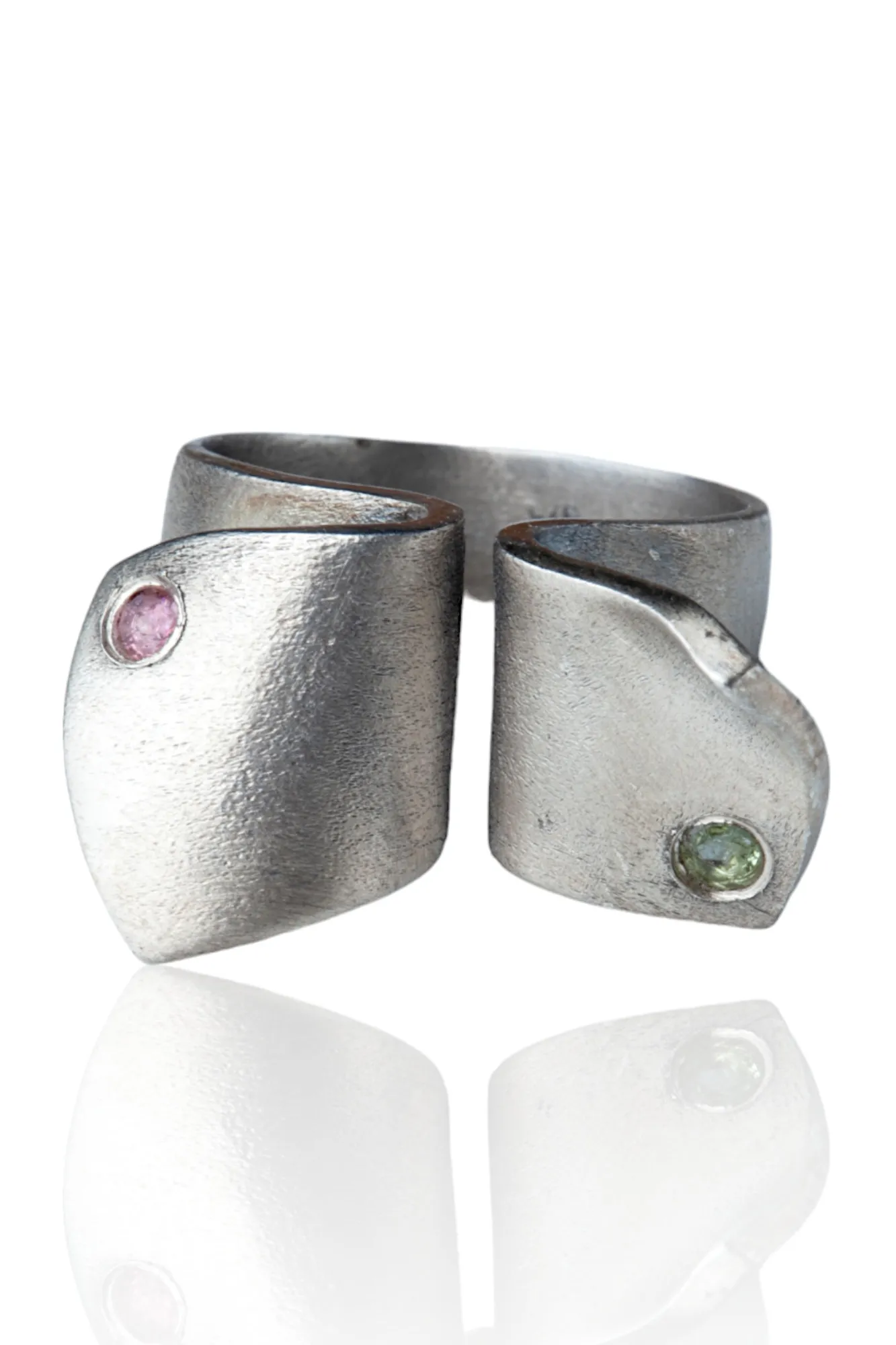 Handmade Jewellery | Oxidized silver ring with tourmaline gallery 1