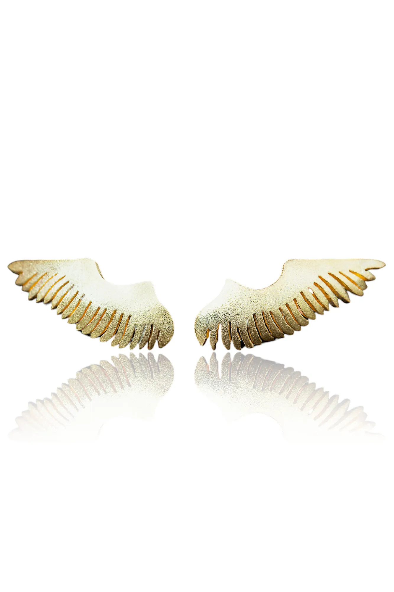 Handmade Jewellery | Angel wings gold plated silver earrings main