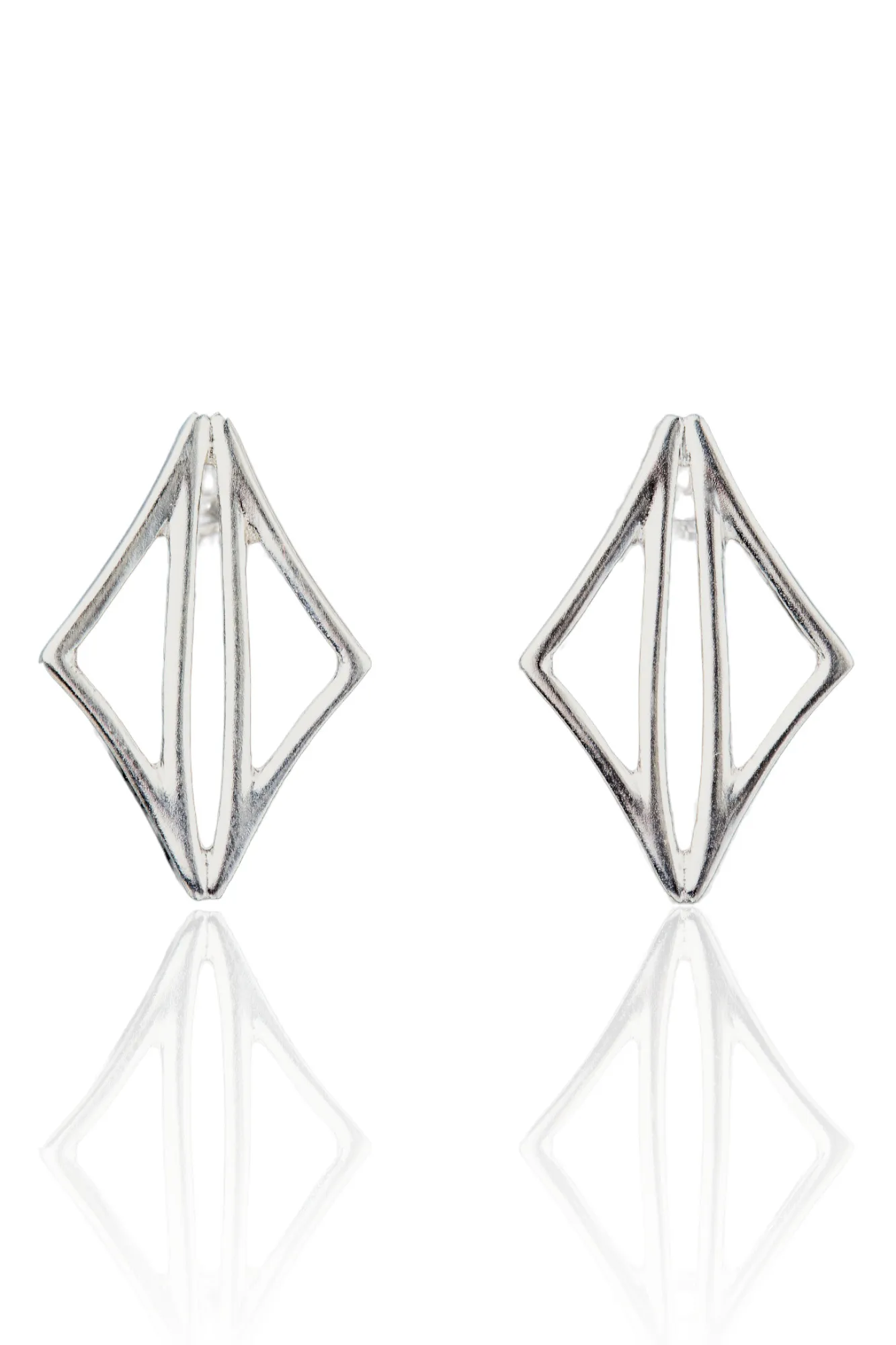 Handmade Jewellery | Minimal geometric silver earrings main