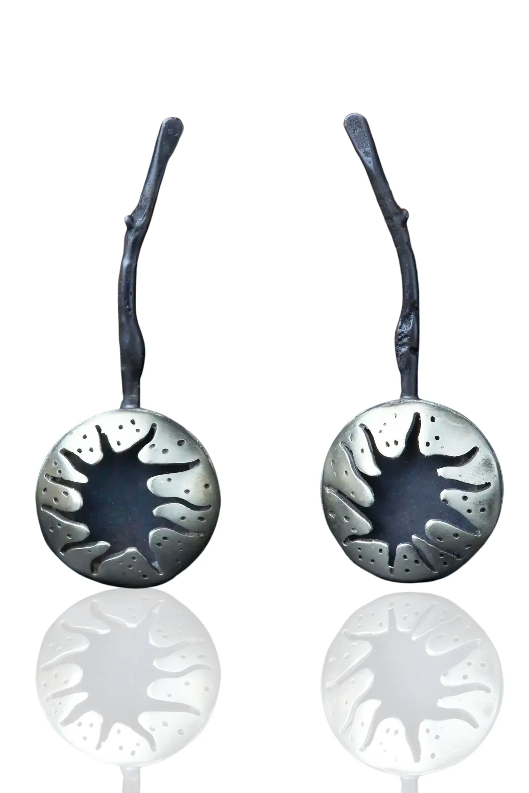 Handmade Jewellery | Night city oxidized silver earrings main