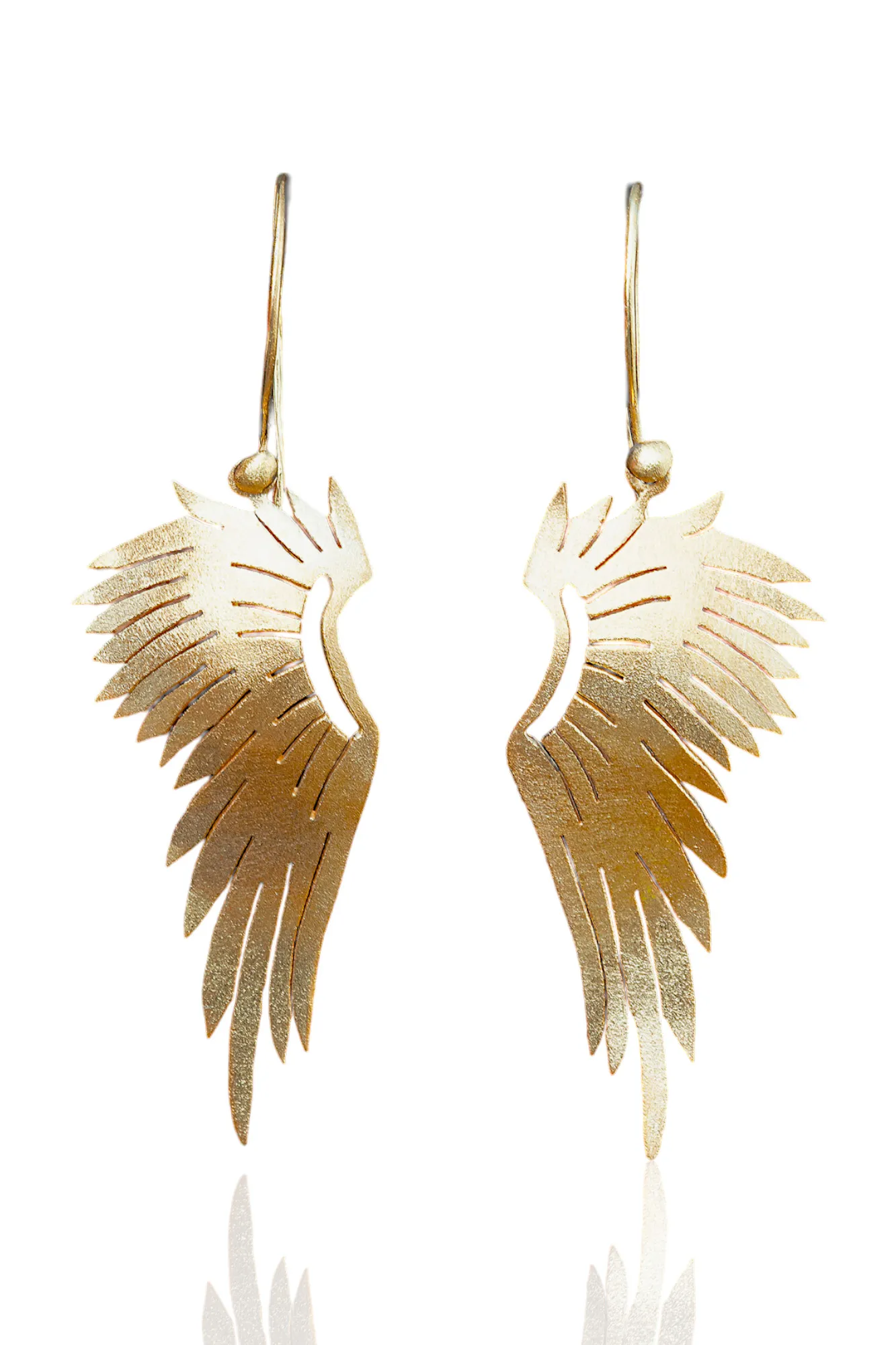 Handmade Jewellery | Angel wings gold plated silver earrings main