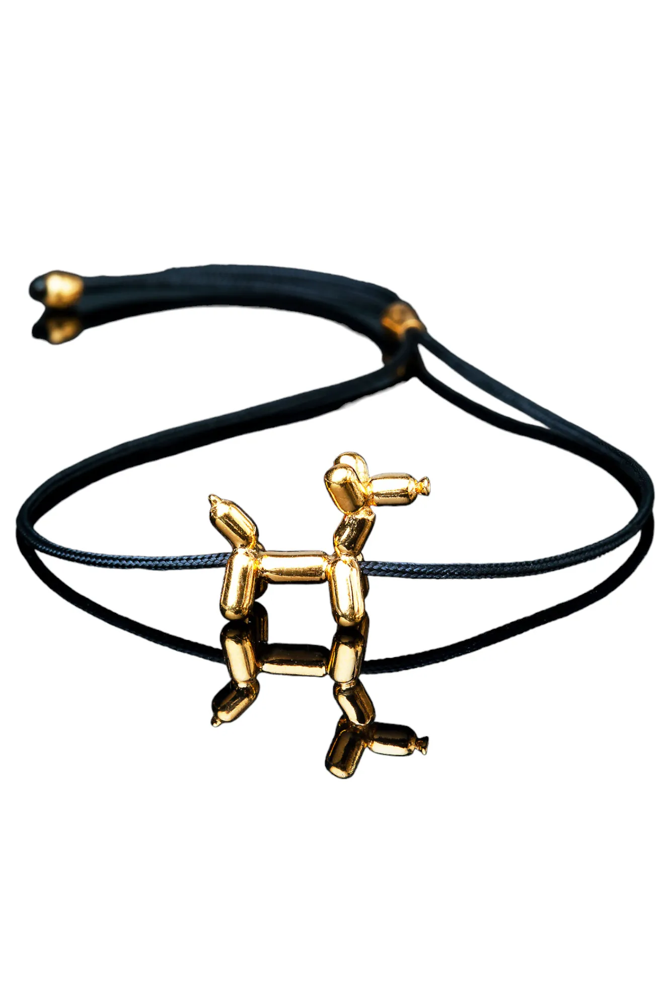 Handmade Jewellery | Balloon dog silver bracelet gold plated main