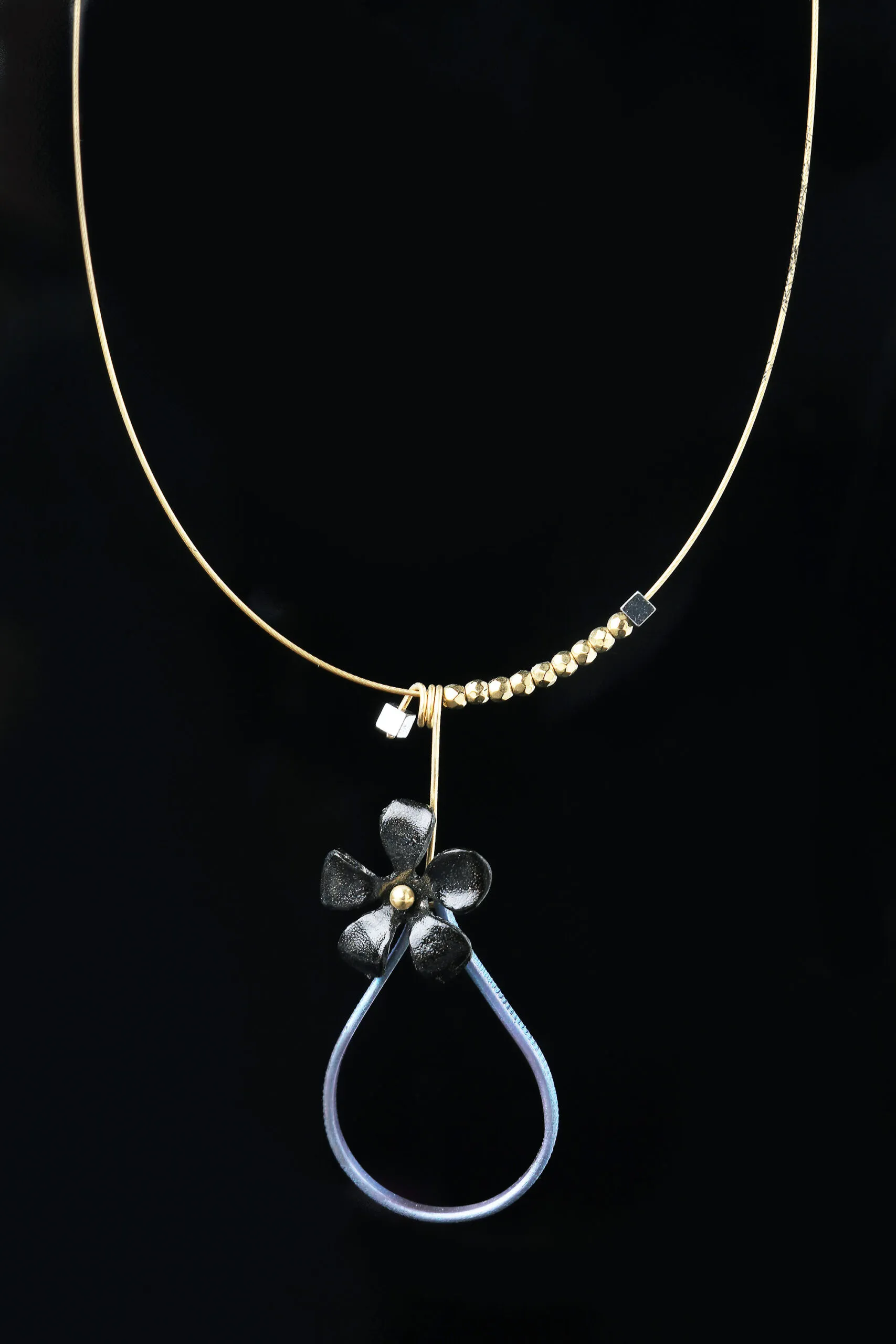 Handmade Jewellery | Titanium and gold plated silver pendant gallery 1