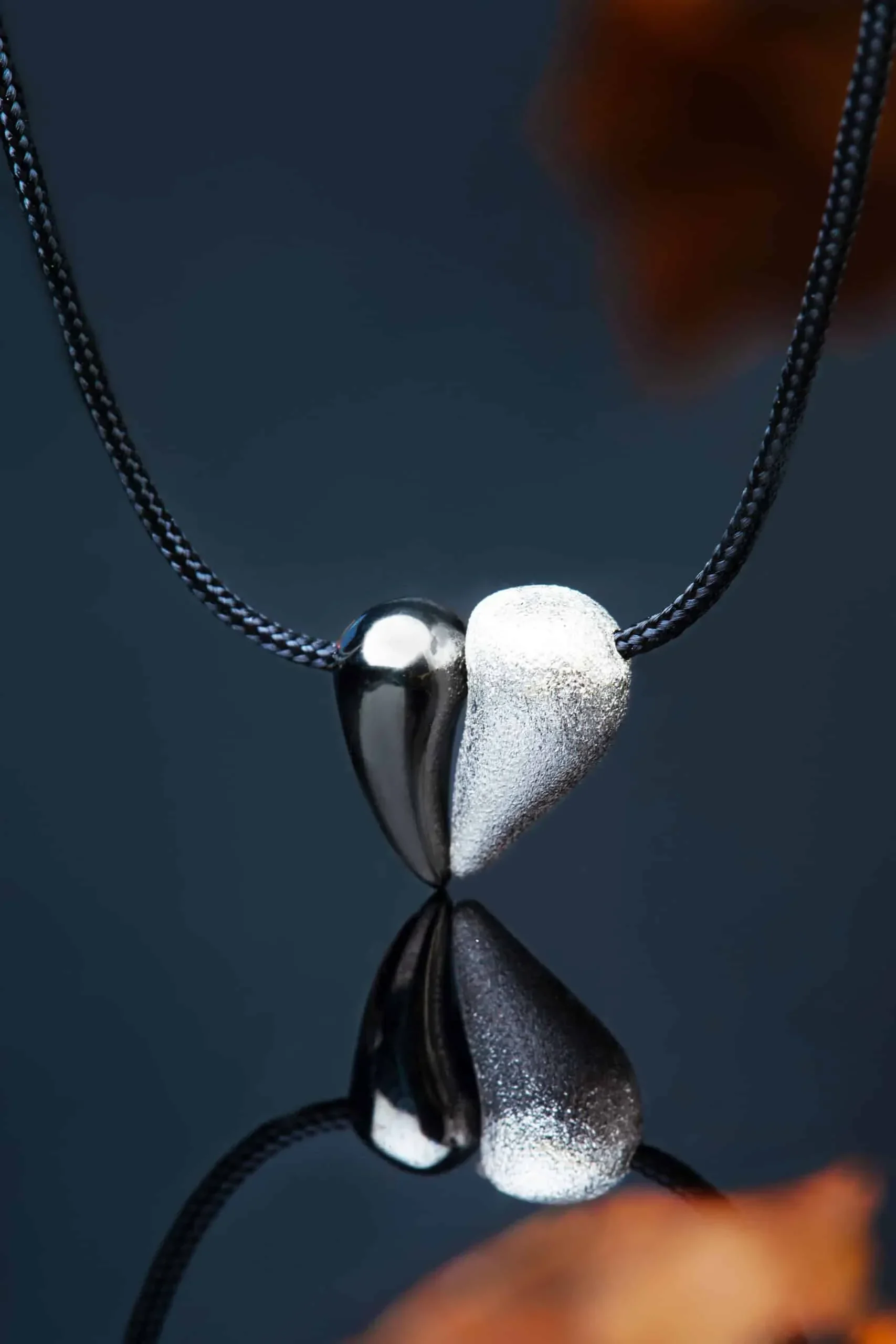 Handmade Jewellery | Heart silver necklace rhodium plated gallery 1