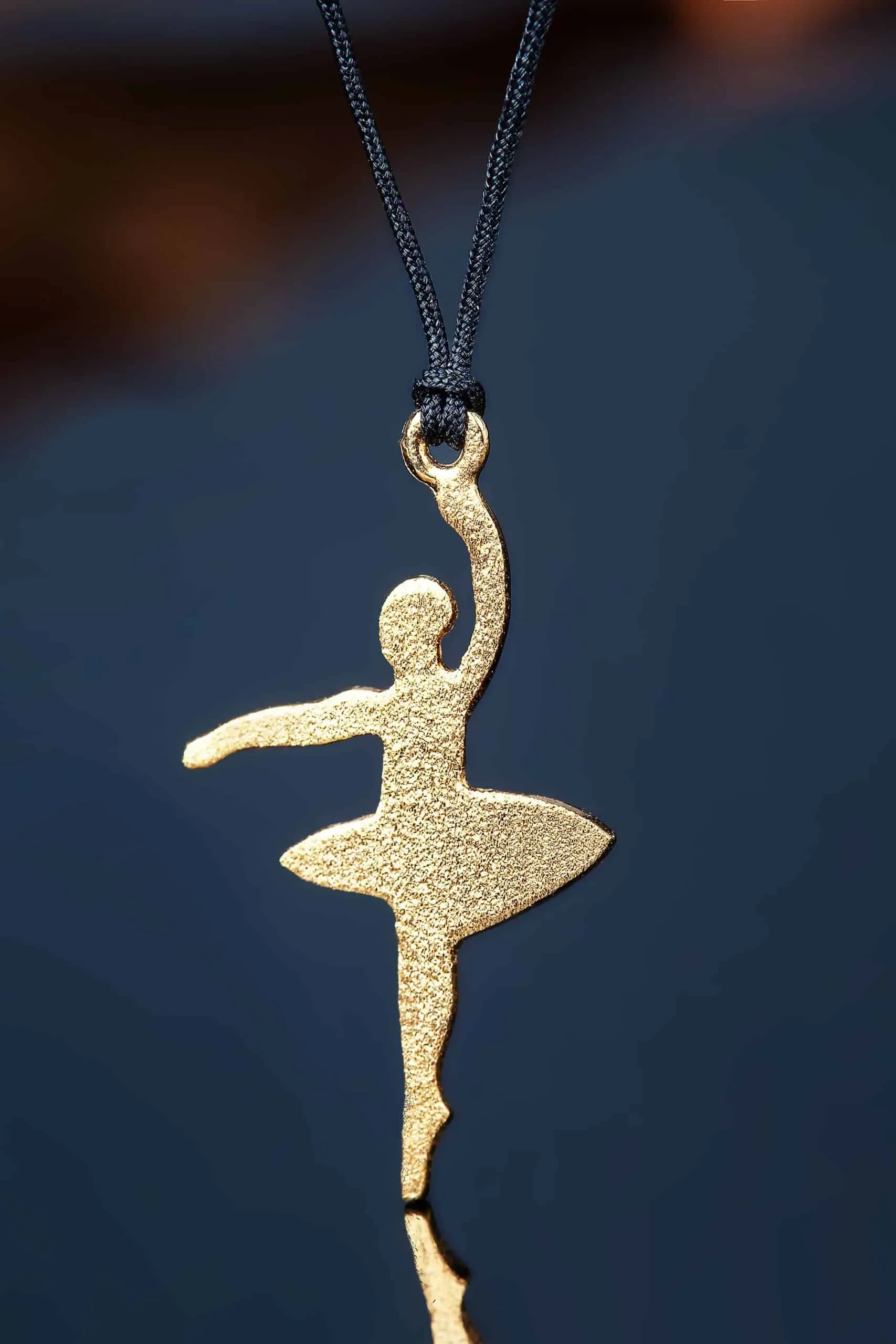 Handmade Jewellery | Ballet dancer gold plated silver necklace gallery 1