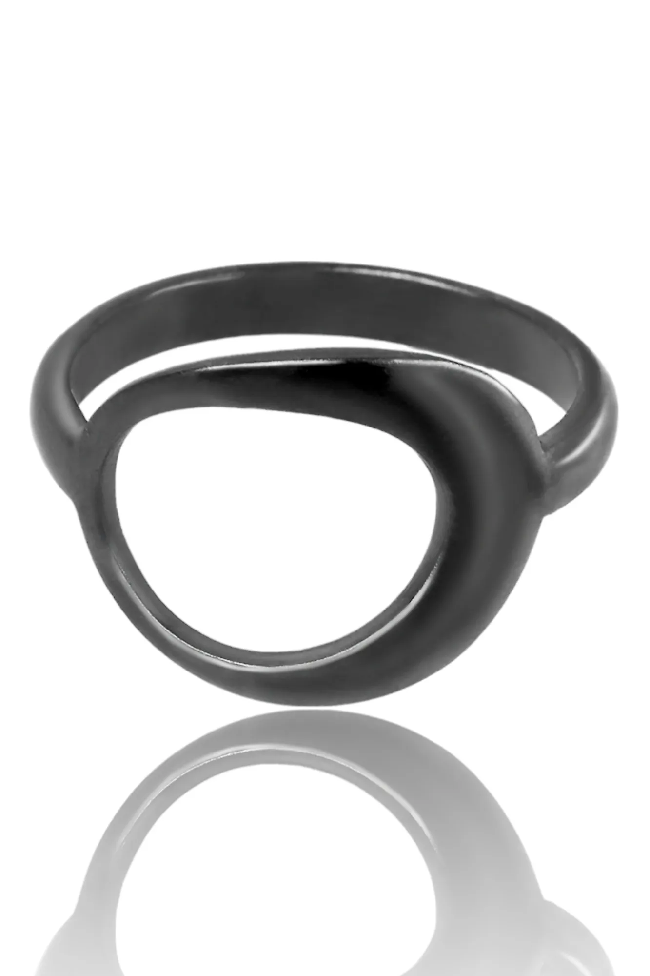 Handmade Jewellery | Oval minimal handmade oxidized silver ring gallery 1