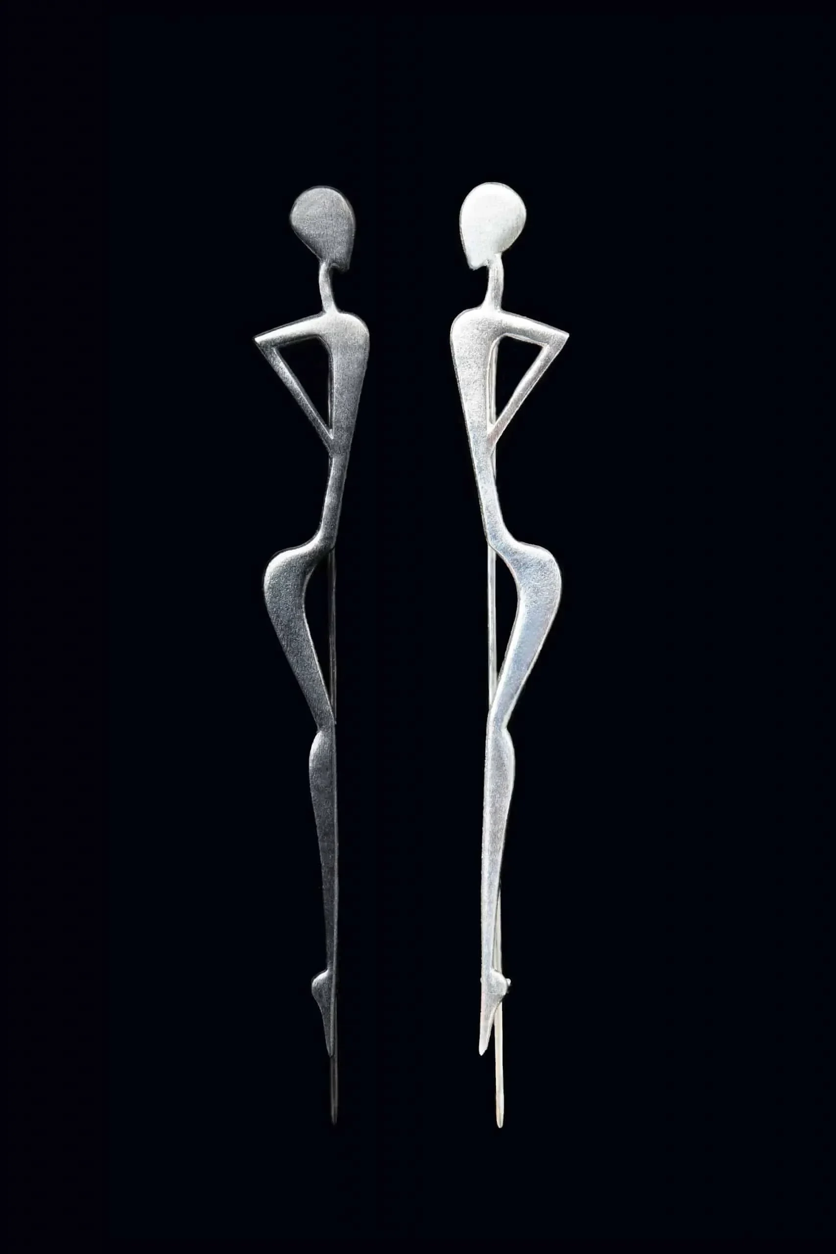 Handmade Jewellery | Figure minimal silver brooch gallery 2