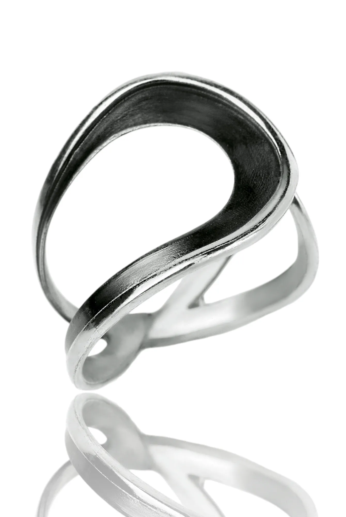 Handmade Jewellery | Paisley minimal oxidized adjustable silver ring gallery 3