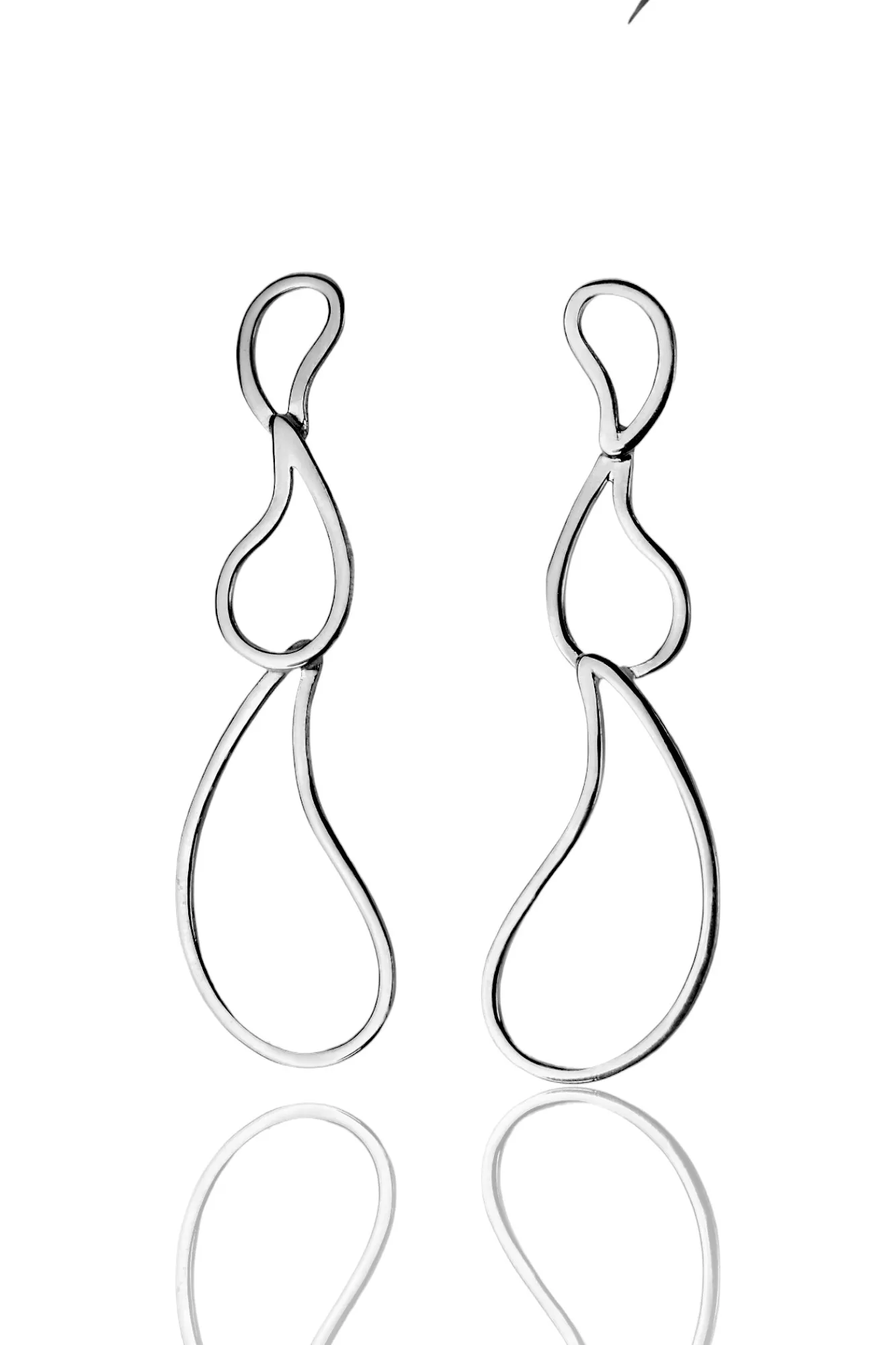 Paisley minimal handmade silver earrings