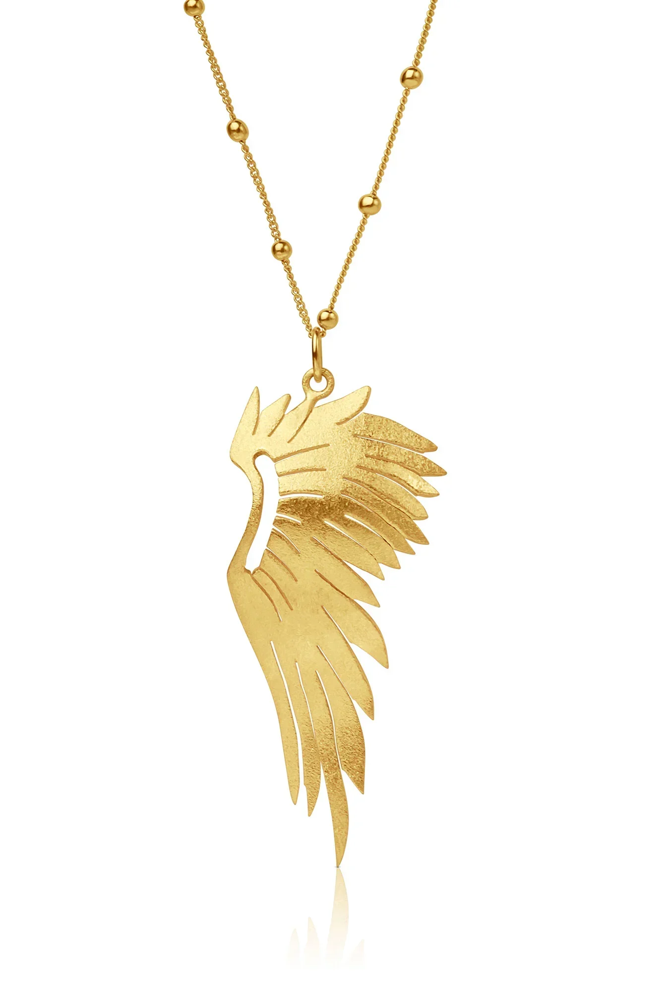 Handmade Jewellery | Angel wing gold plated silver necklace main