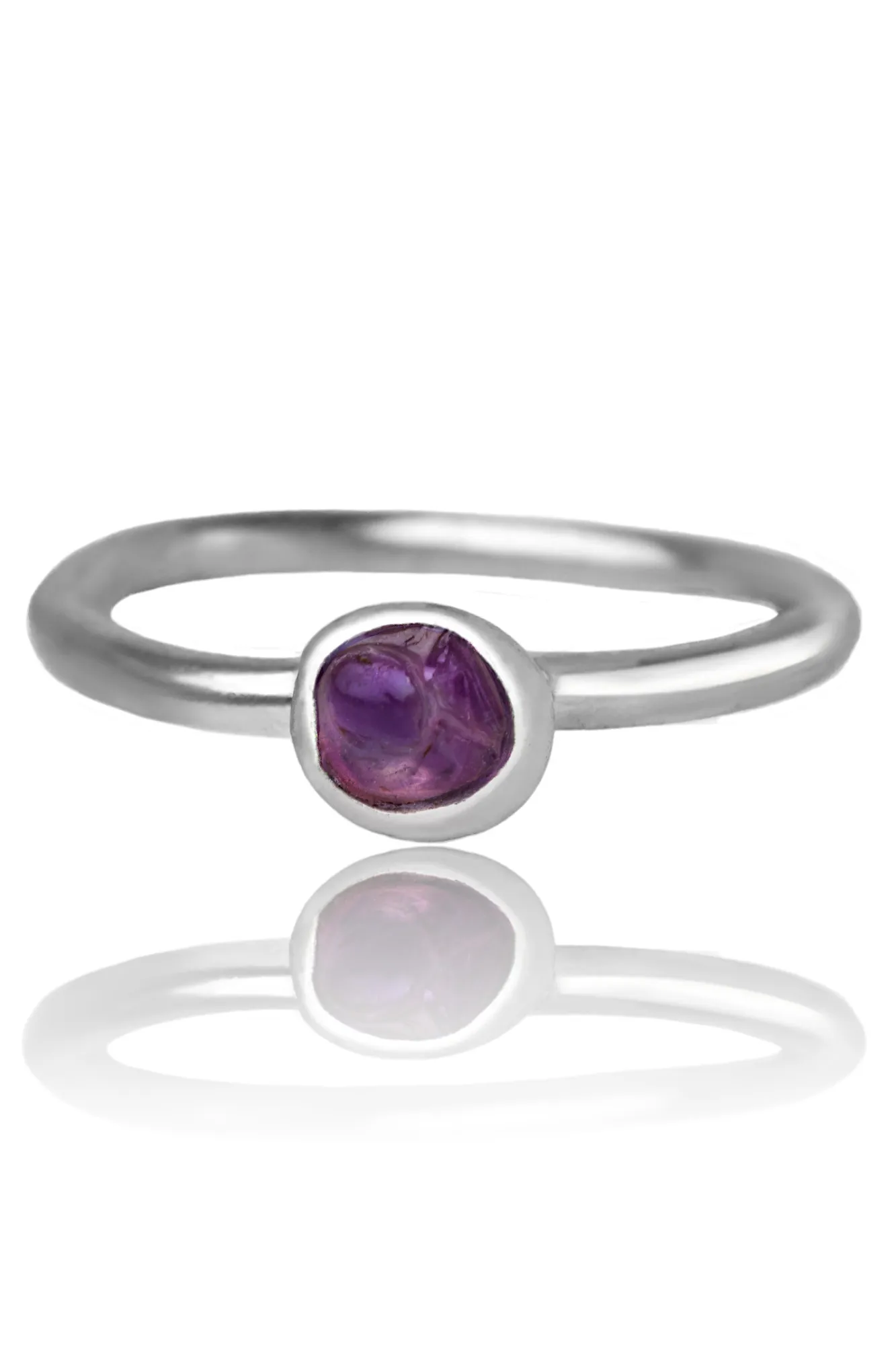 Handmade Jewellery | Minimal handmade silver ring with amethyst gallery 1