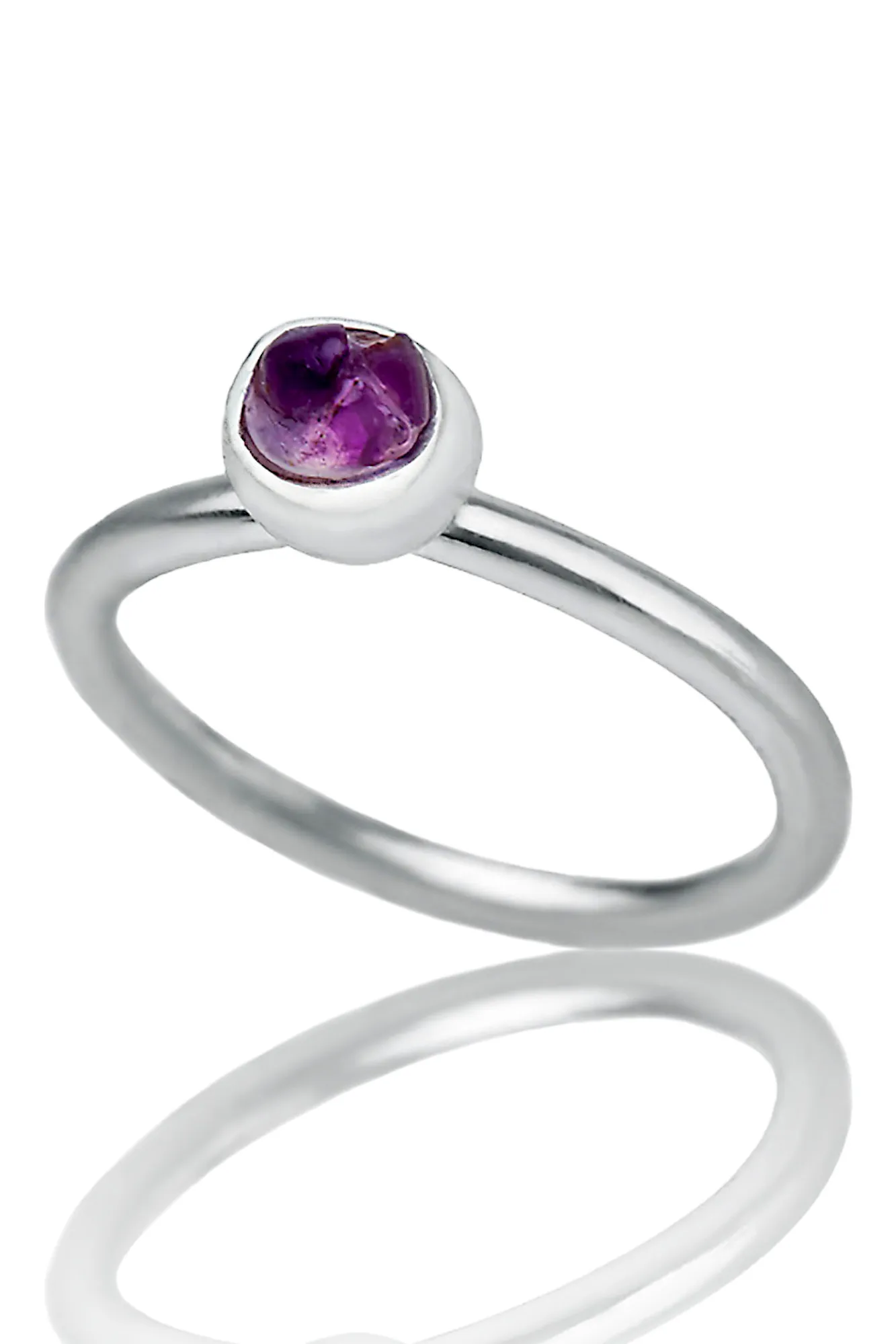 Handmade Jewellery | Minimal handmade silver ring with amethyst main