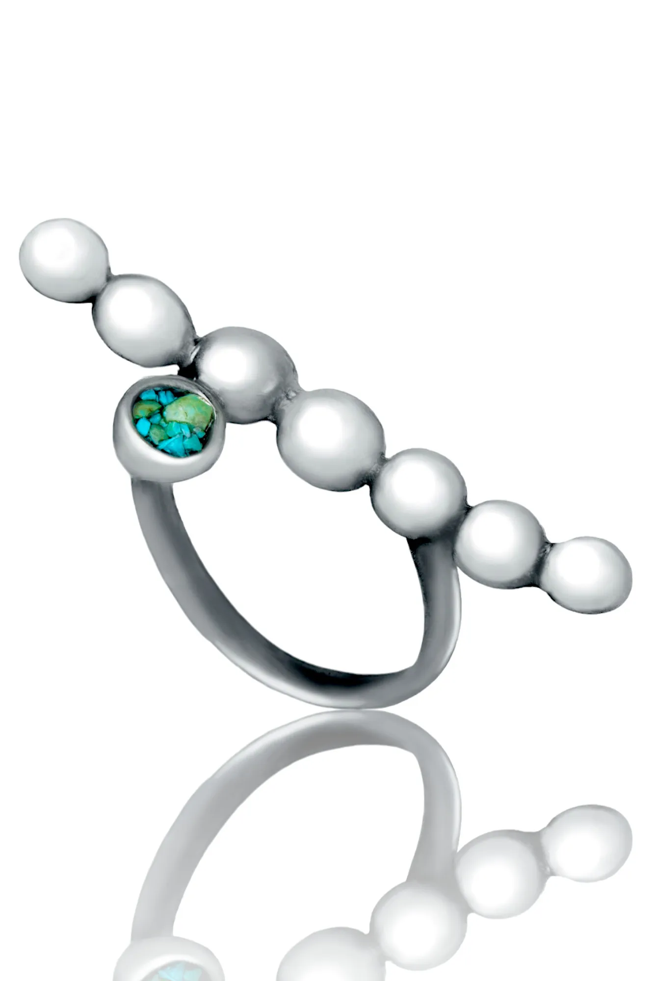 Handmade Jewellery | Bubble handmade silver ring with turquoise main