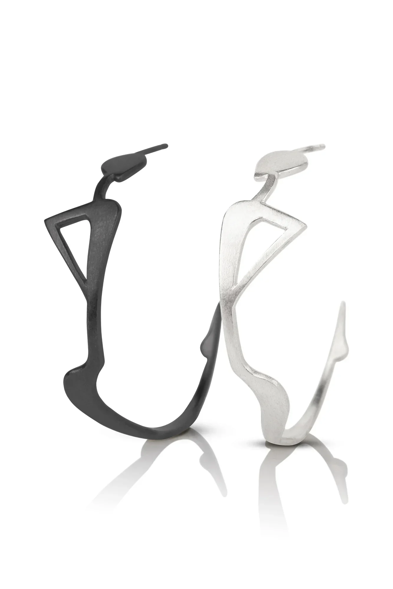 Handmade Jewellery | Figures minimal silver hoops large main