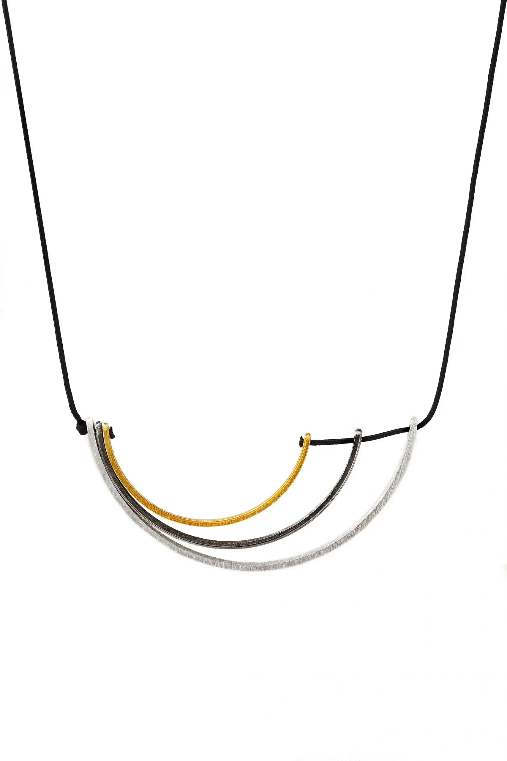 Handmade Jewellery | Minimal geometric multi plated bronze necklace gallery 1