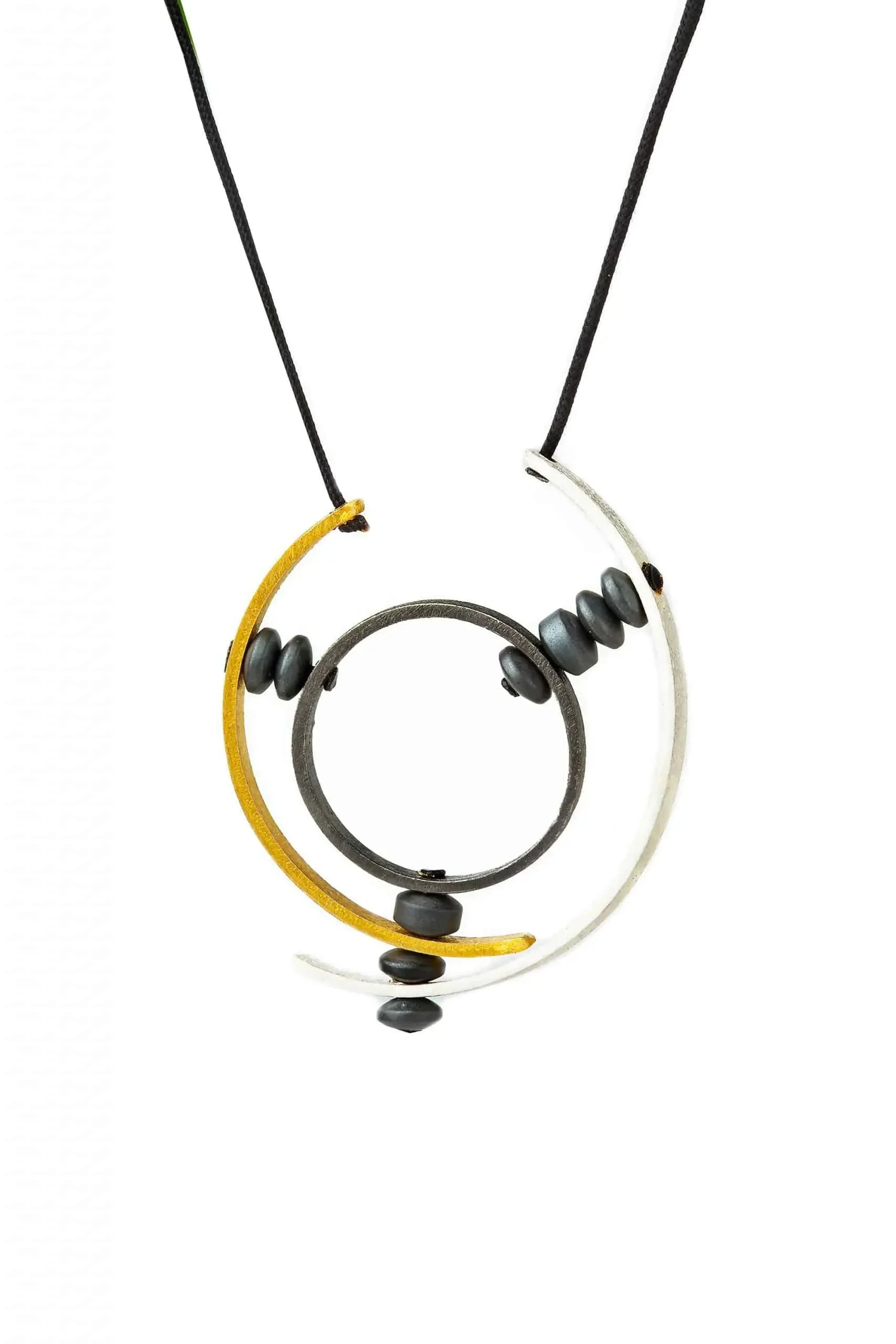 Handmade Jewellery | Minimal geometric multi plated bronze necklace gallery 1