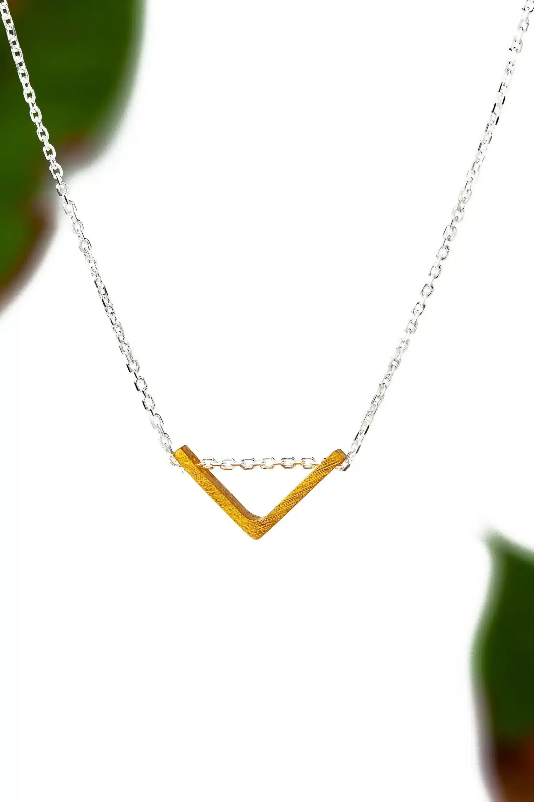 Handmade Jewellery | Minimal triangle bronze necklace gallery 1