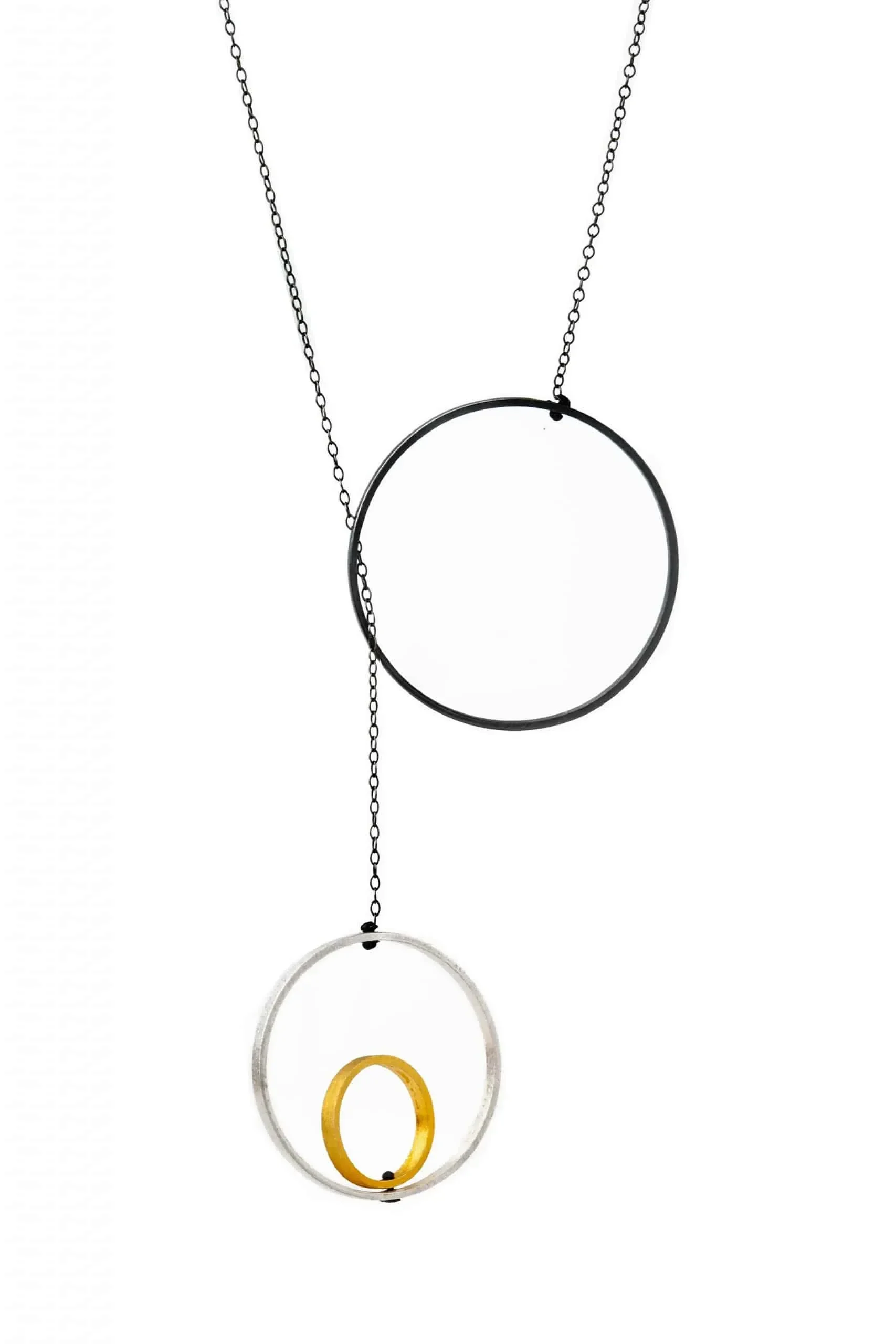 Handmade Jewellery | Minimal geometric silver bronze necklace gallery 1