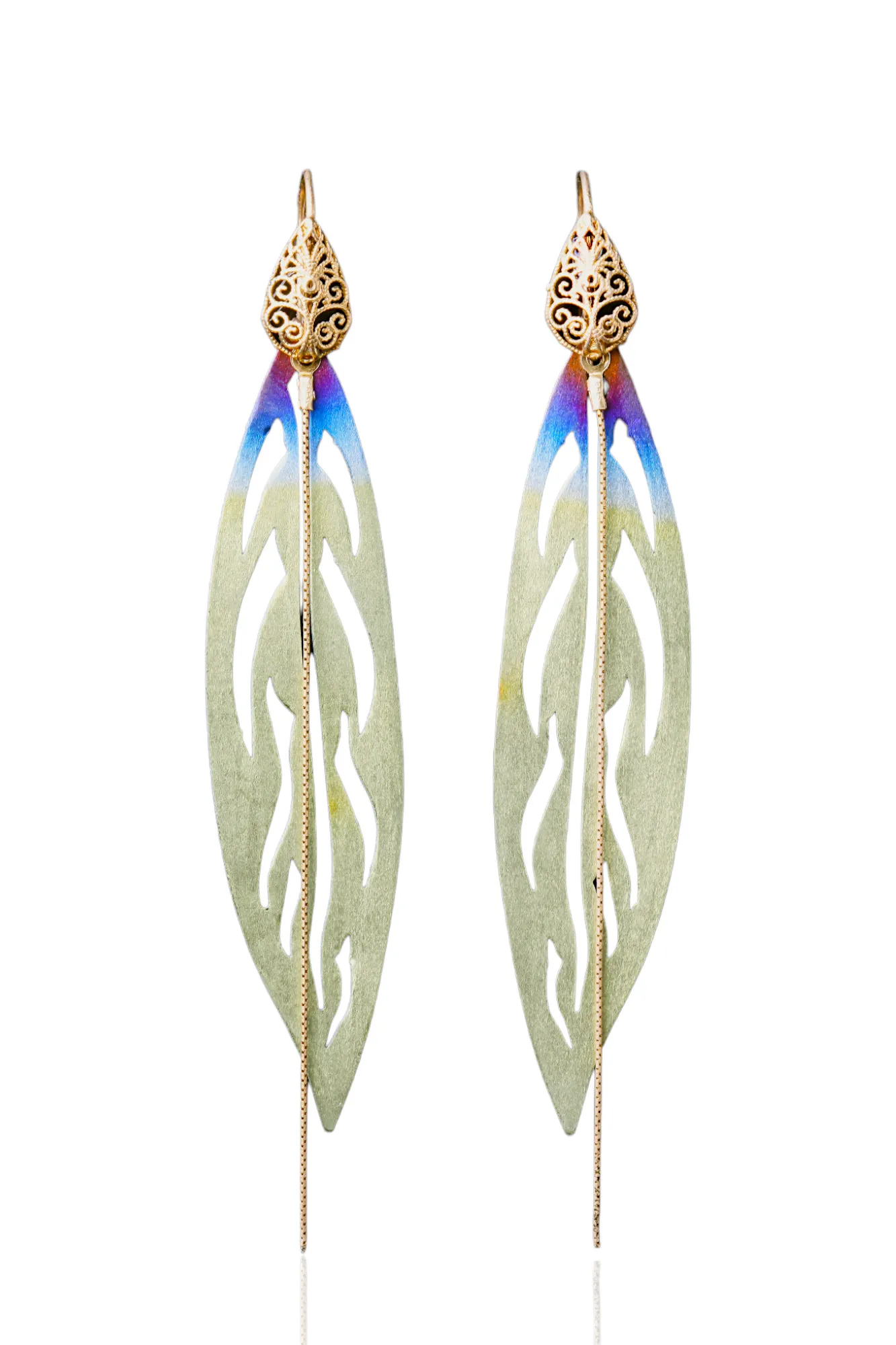 Handmade Jewellery | Titanium and gold plated silver earrings main