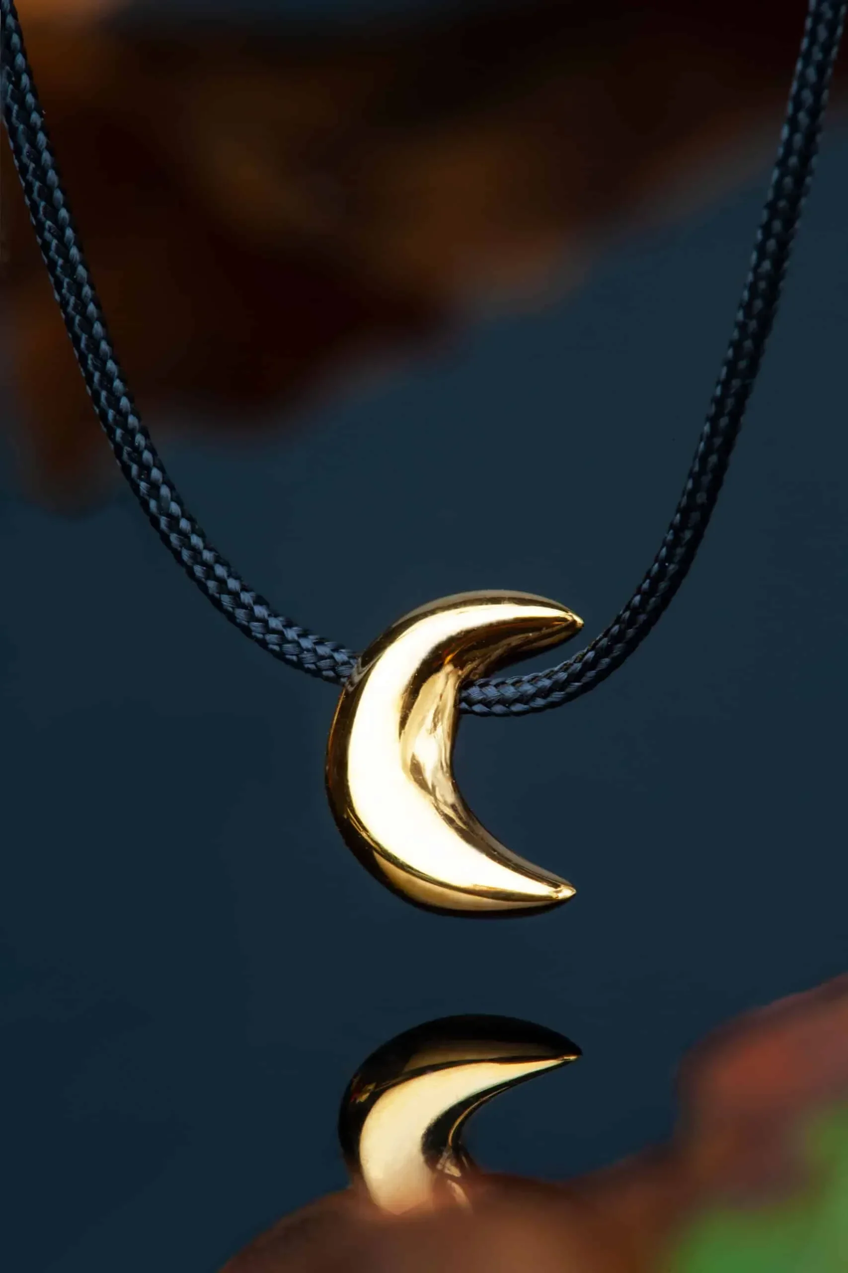 Handmade Jewellery | Moon gold plated silver necklace gallery 1