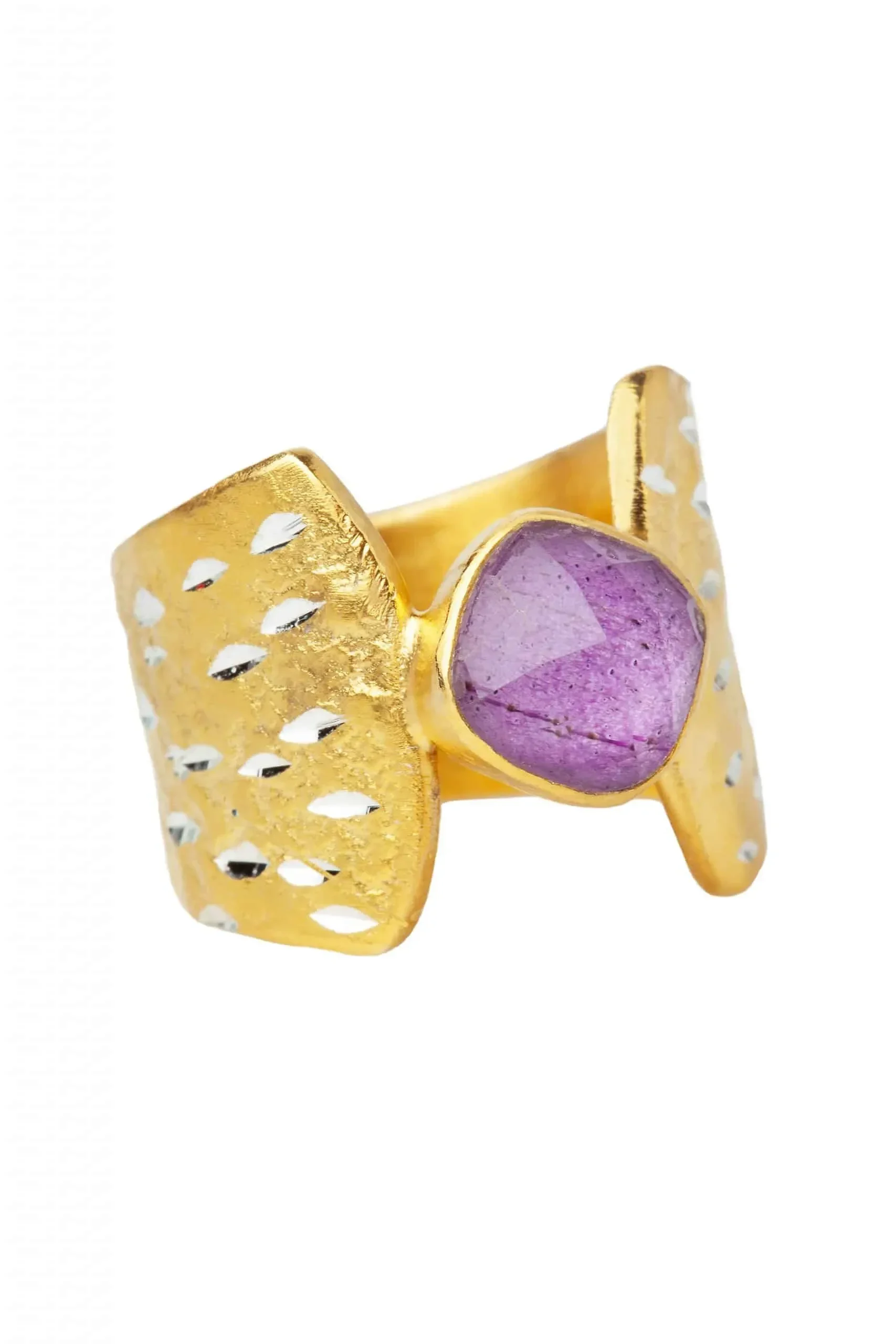 Handmade Jewellery | Ruby gold plated silver ring main