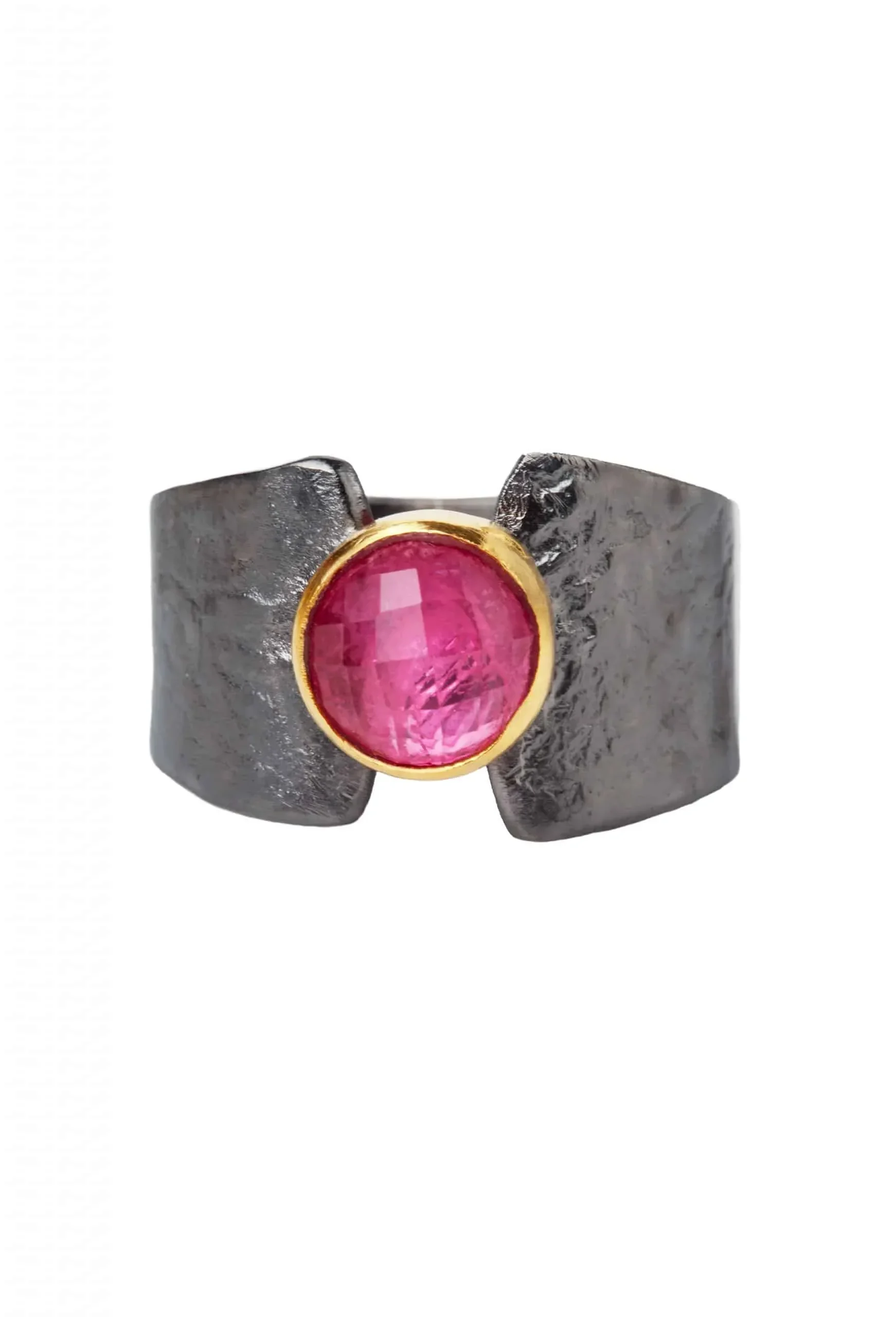 Handmade Jewellery | Ruby black plated silver ring gallery 4