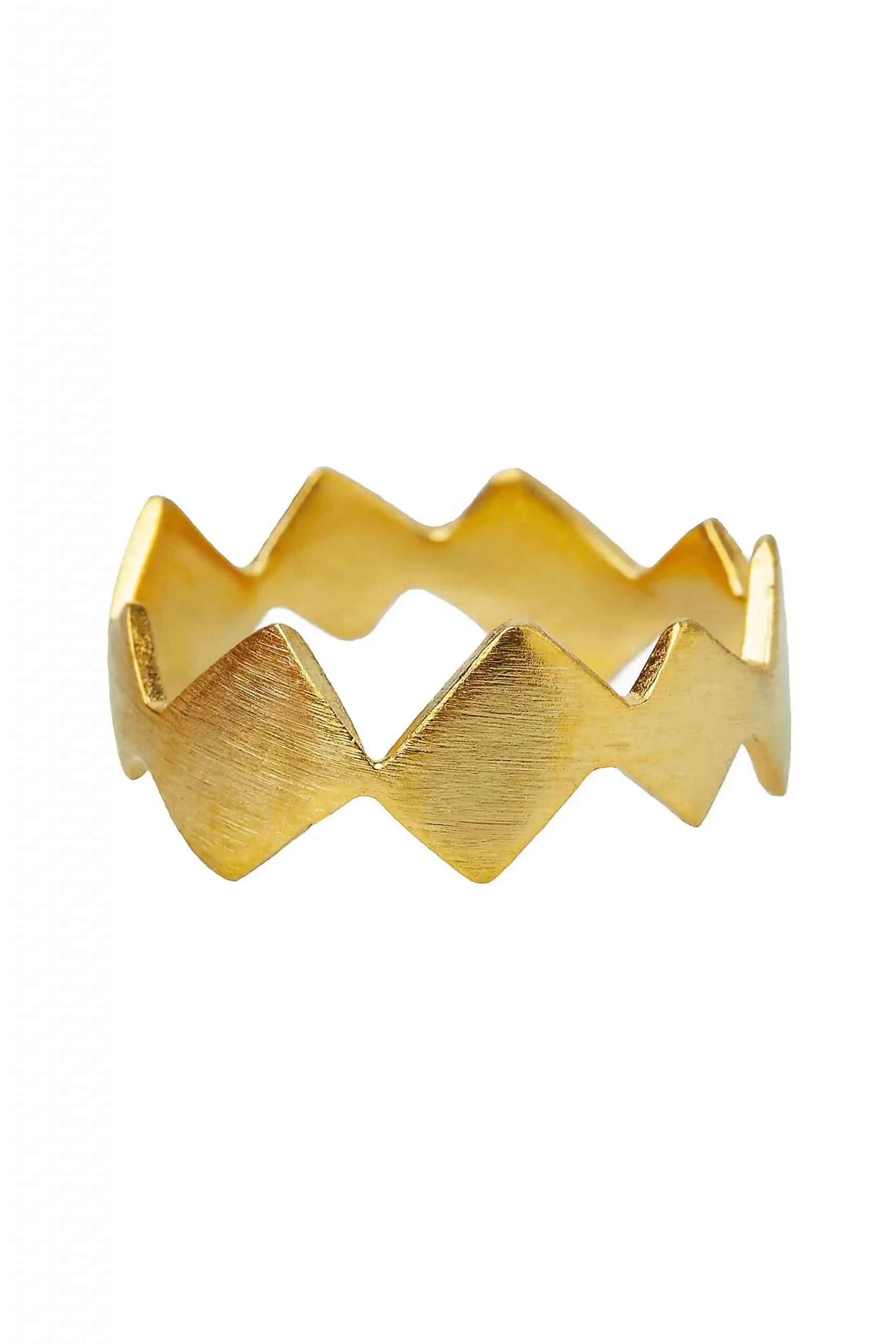 Handmade Jewellery | Geometric minimal gold plated silver ring gallery 1