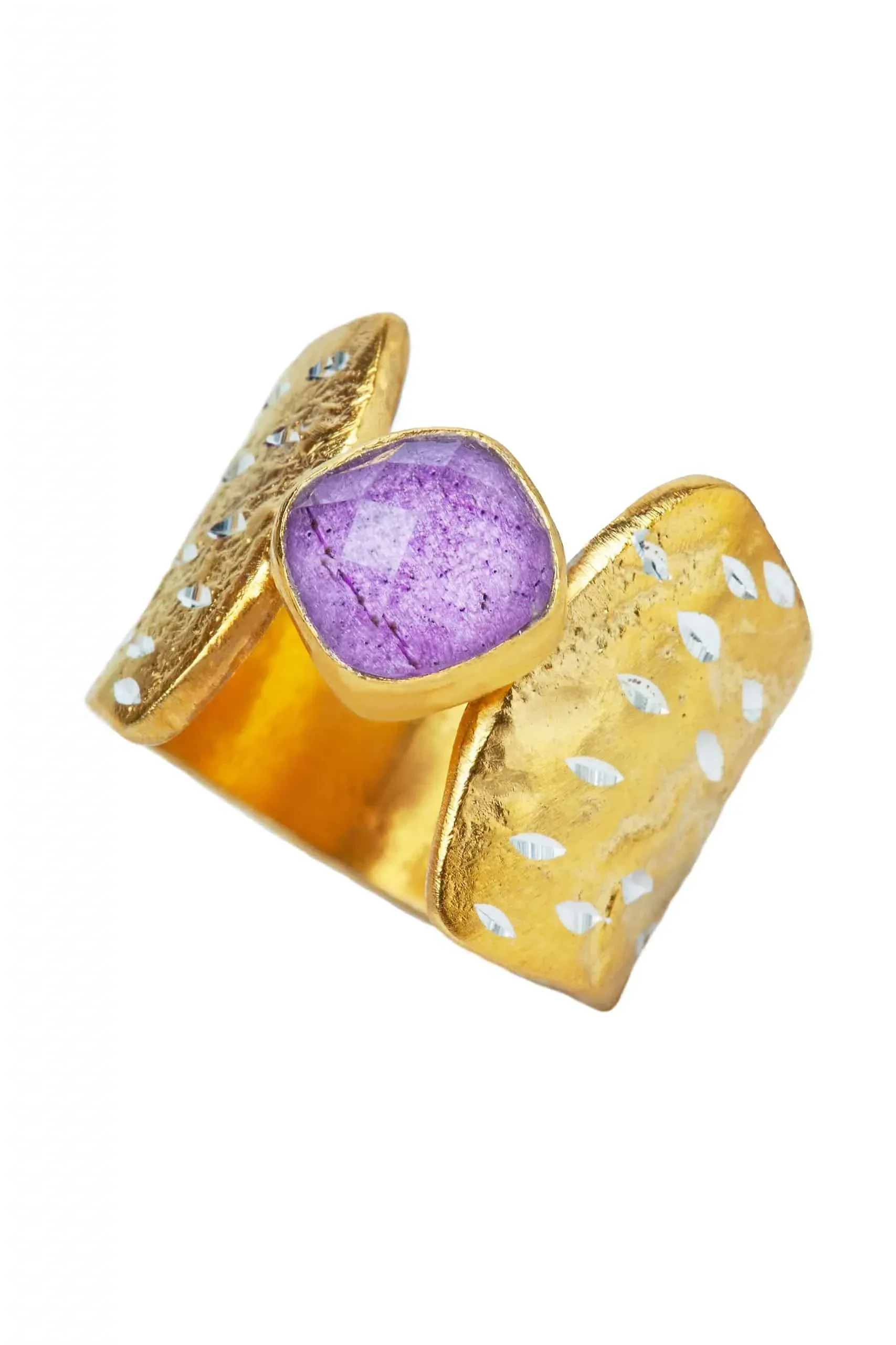 Handmade Jewellery | Ruby gold plated silver ring gallery 1