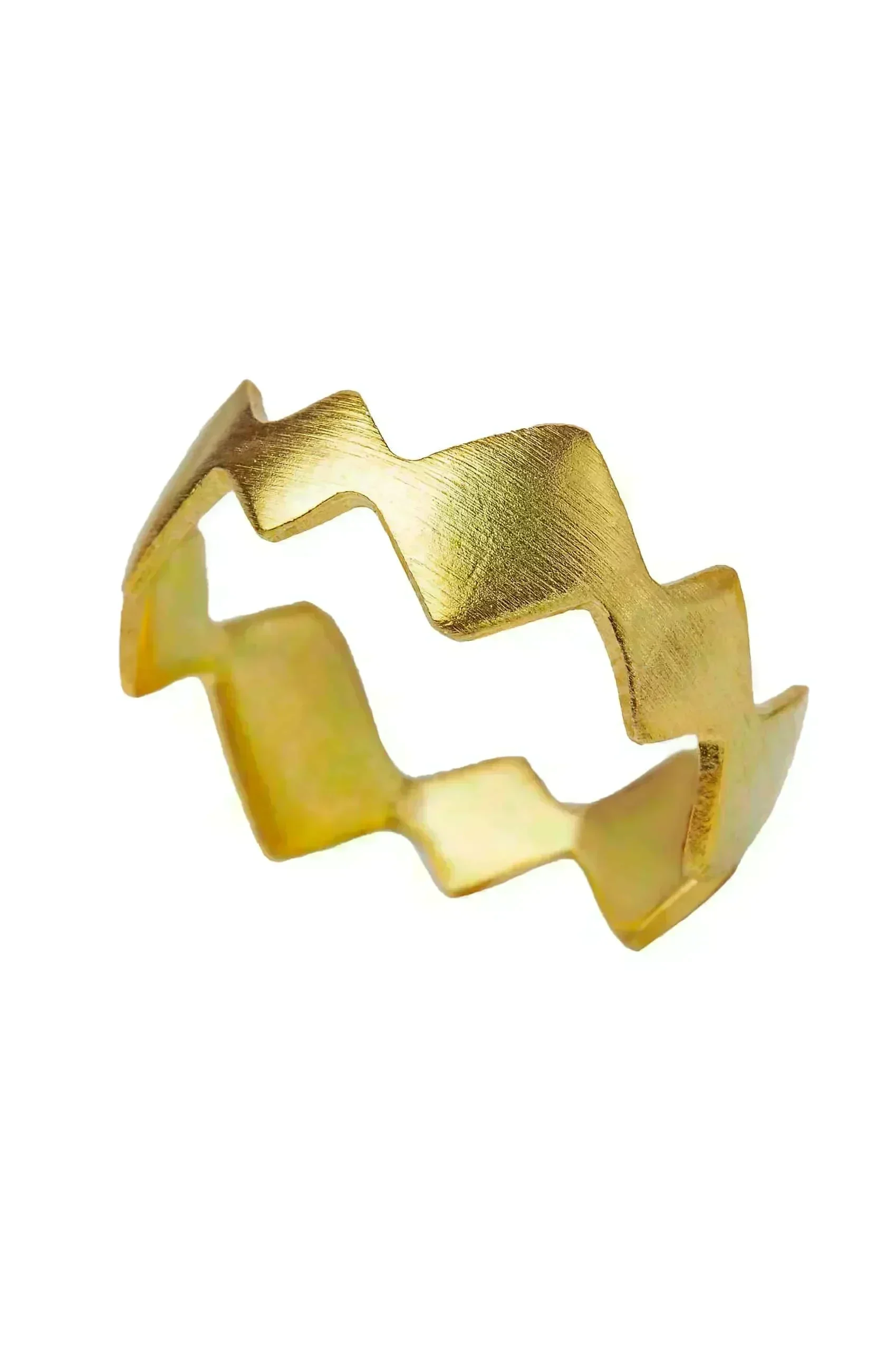 Geometric minimal gold plated silver ring