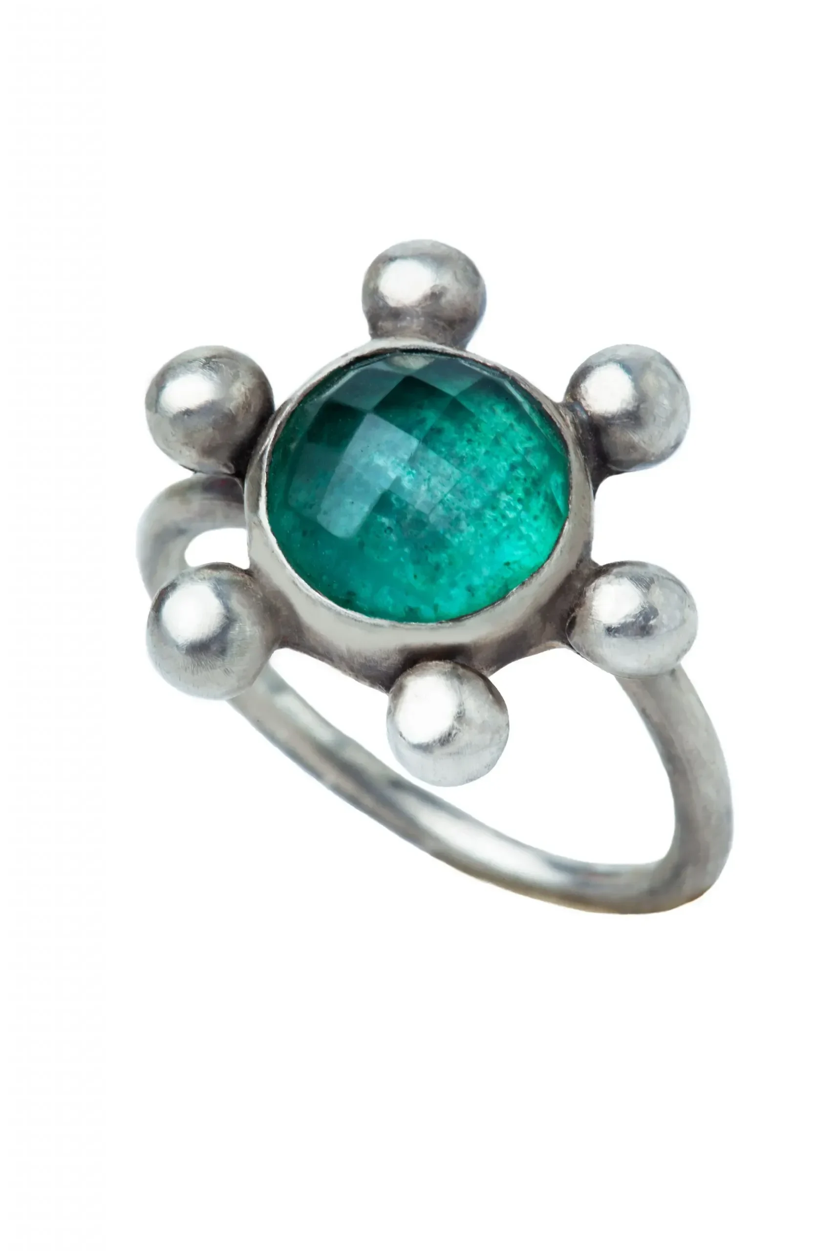 Handmade Jewellery | Aventurine handmade flower silver ring main