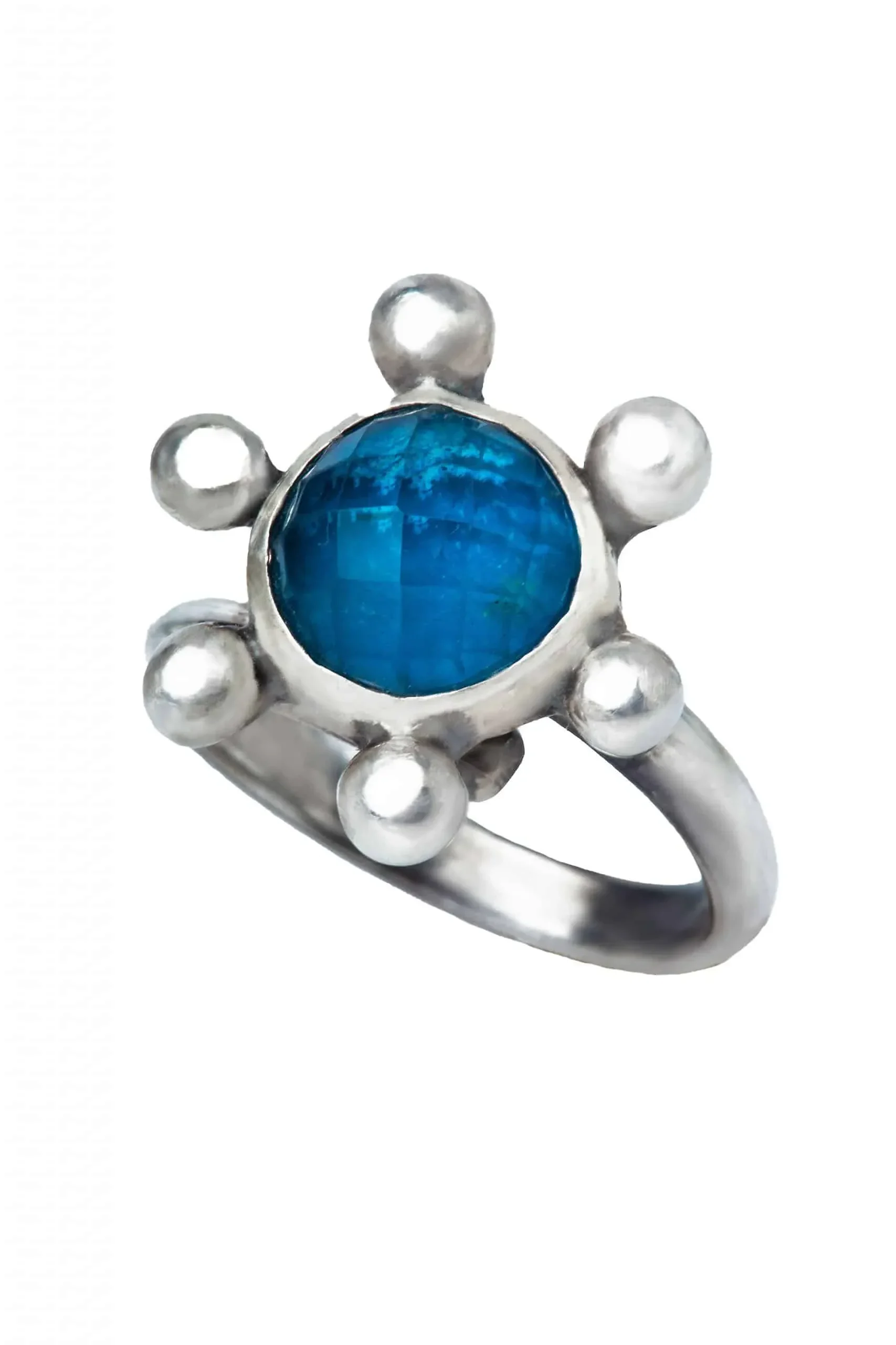 Handmade Jewellery | Apatite flower handmade silver ring main