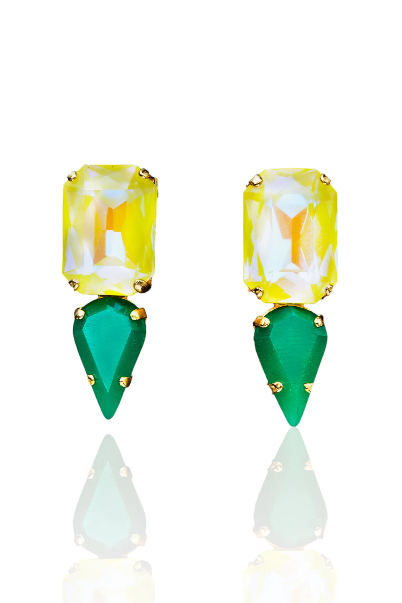 Handmade Jewellery | Swarovski handmade gold plated earrings main