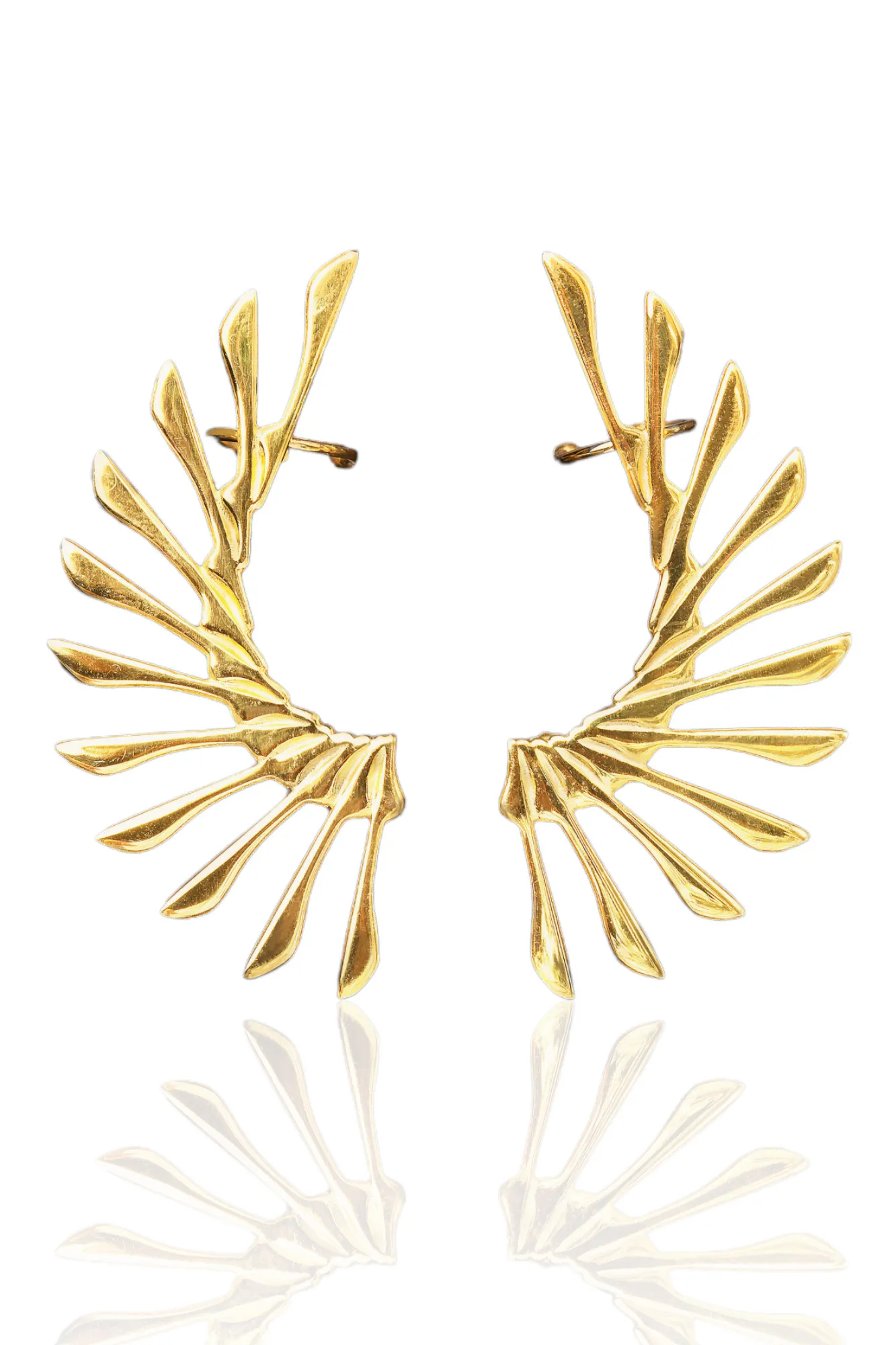 Unique gold plated silver earrings