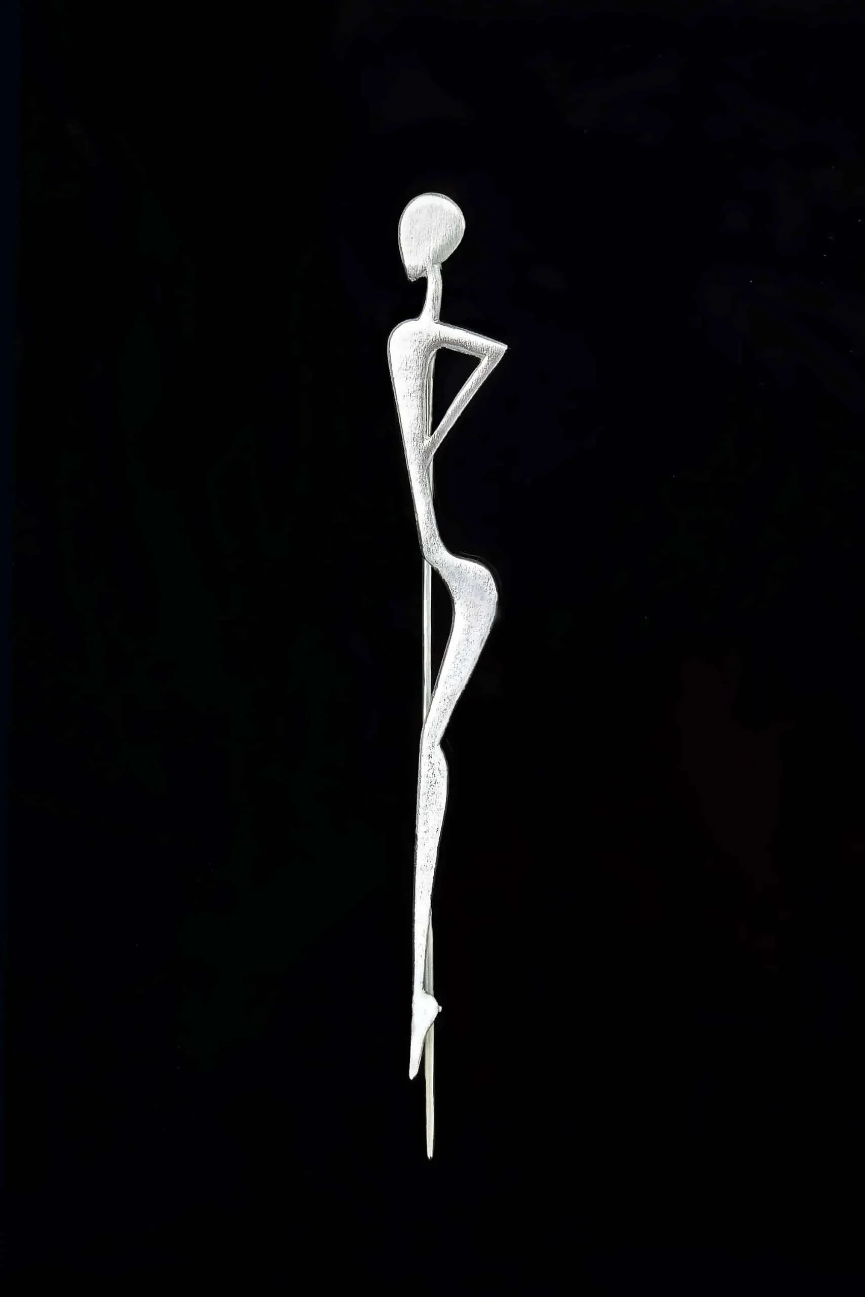 Handmade Jewellery | Figure minimal silver brooch gallery 1