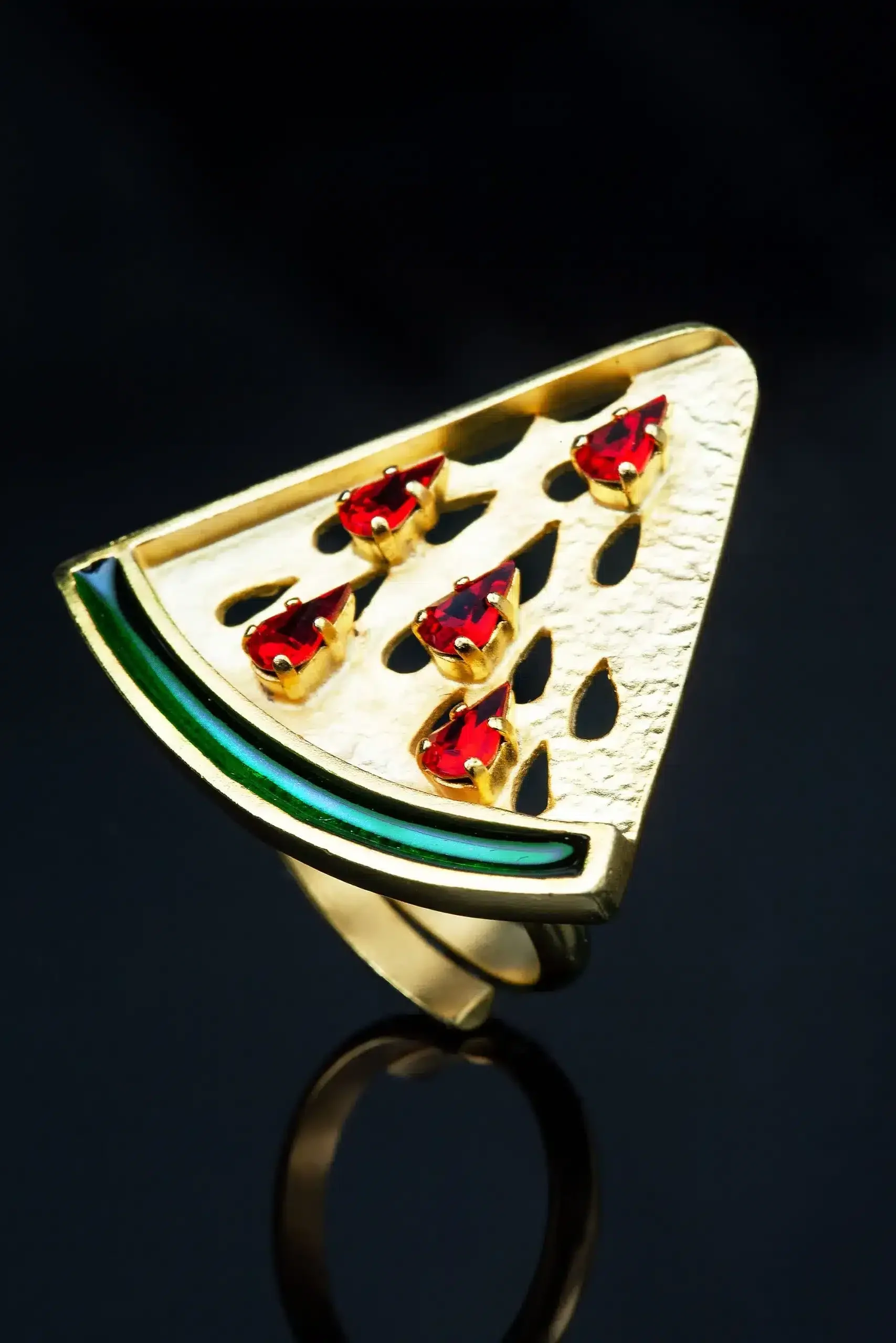 Handmade Jewellery | Watermelon handmade ring with Swarovski gallery 1