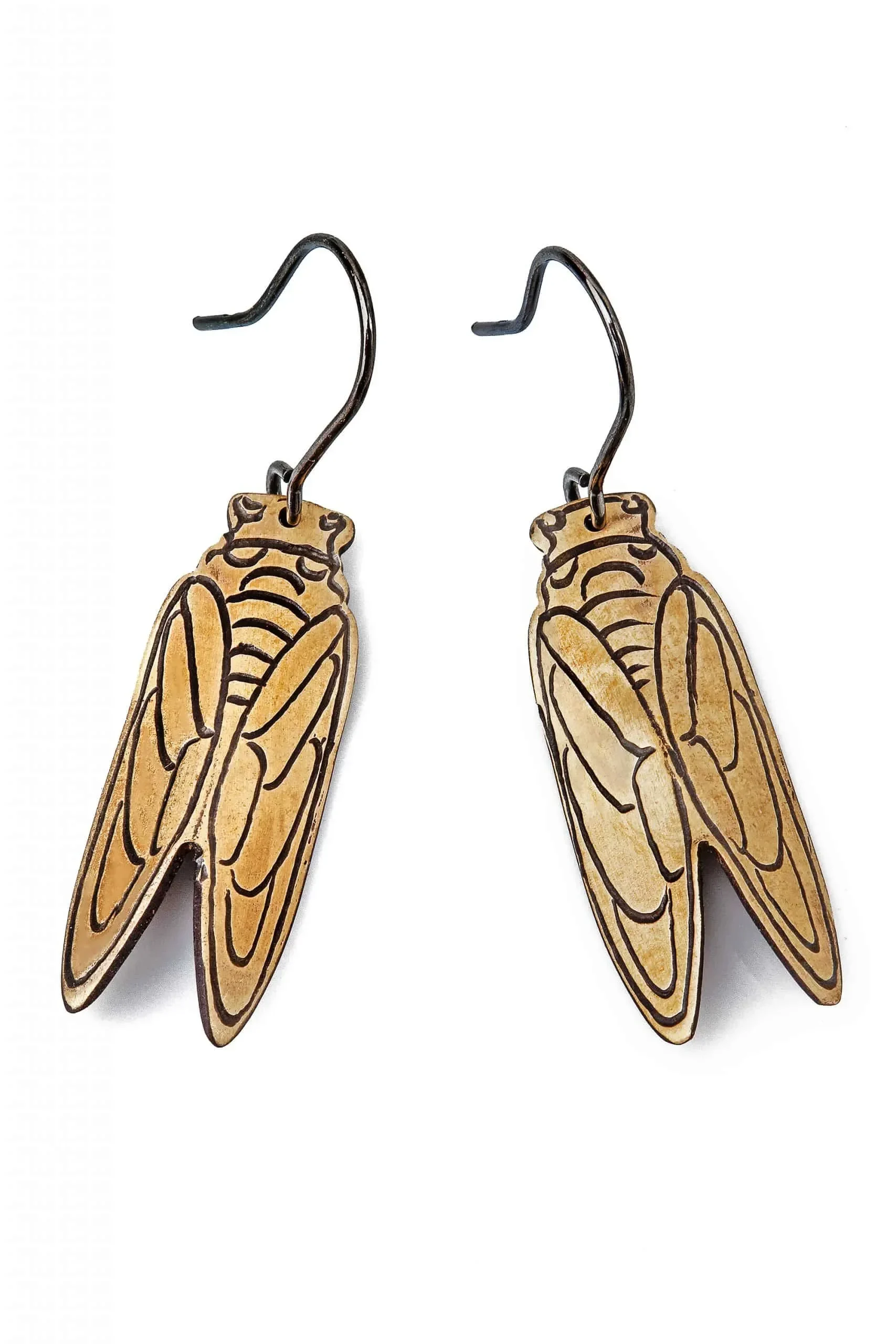 Handmade Jewellery | Cicadas handmade bronze and silver earrings gallery 2